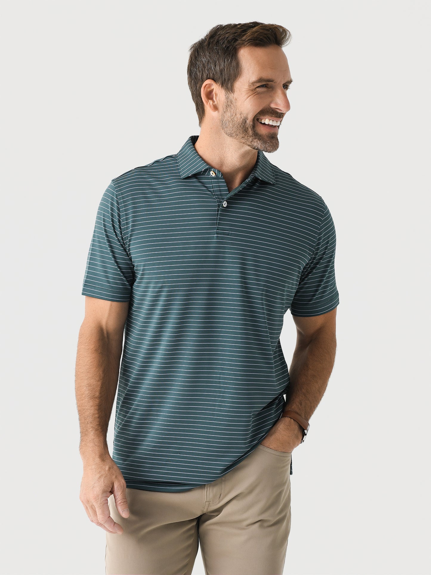 Peter Millar Crown Crafted Men's Duet Performance Jersey Polo - Saint Bernard