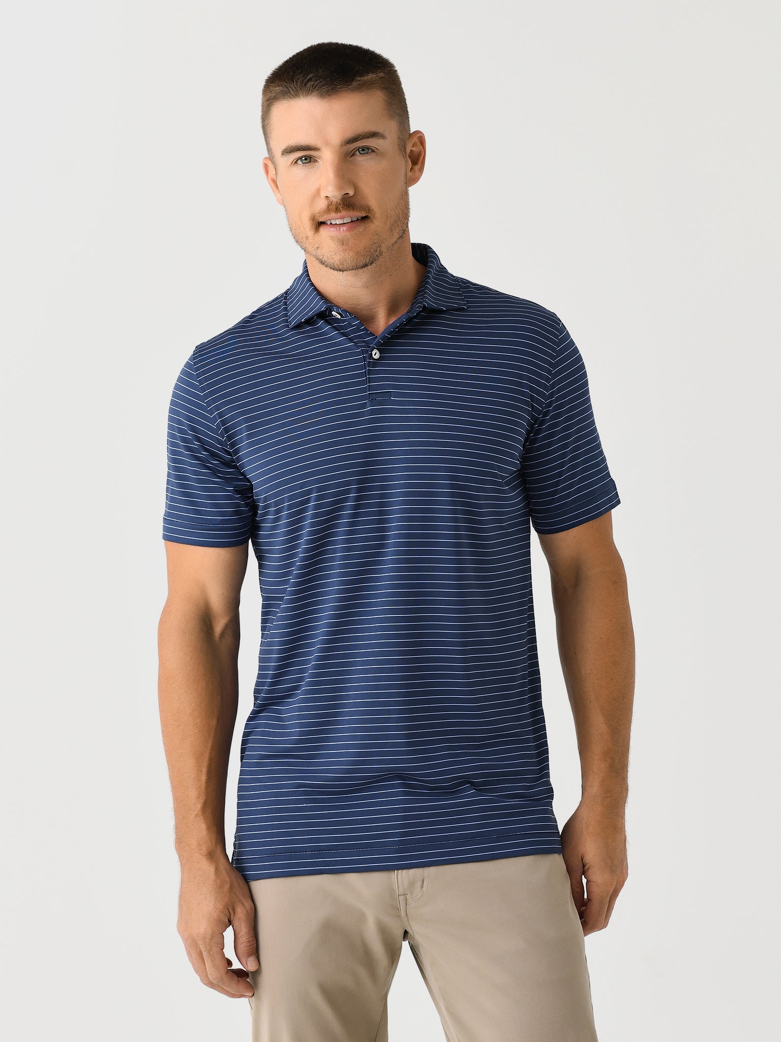 Peter Millar Crown Crafted Men's Duet Performance Jersey Polo - Saint Bernard