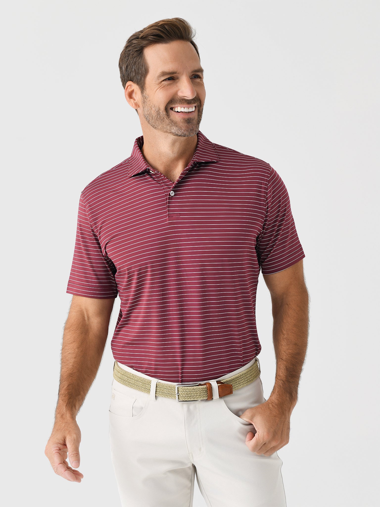Peter Millar Crown Crafted Men's Duet Performance Jersey Polo - Saint Bernard