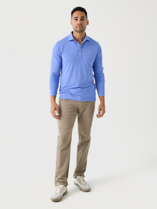 Peter Millar Crown Crafted Men's Soul Long-Sleeve Performance Mesh Polo