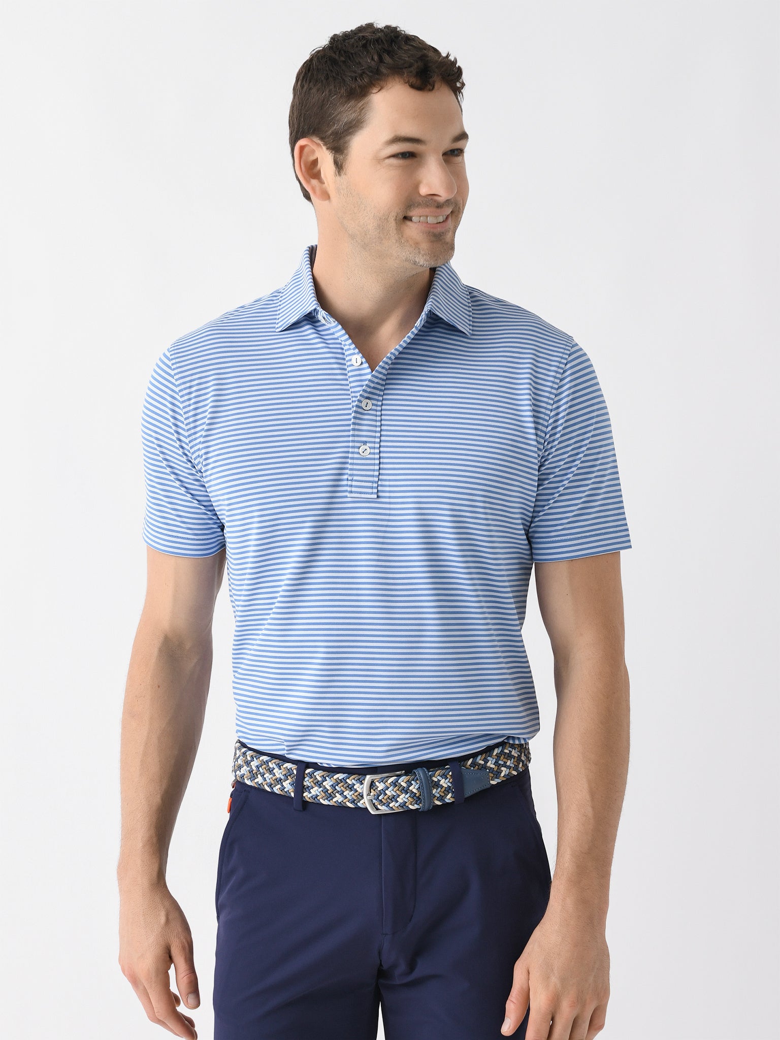 Peter Millar Crown Crafted Men's Mood Performance Mesh Polo - Saint Bernard