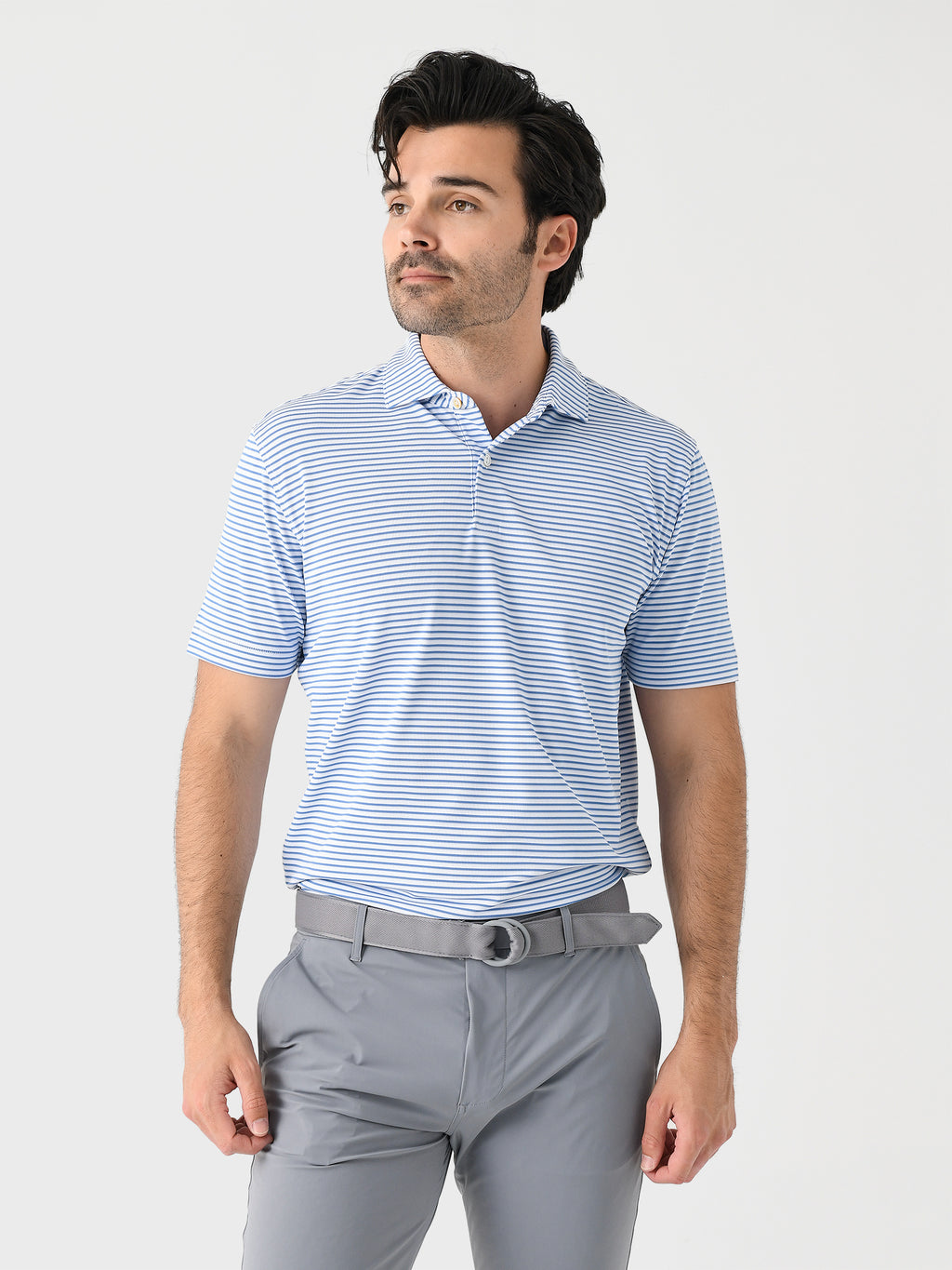 Peter Millar Crown Crafted Men's Tempo Performance Mesh Polo - Saint Bernard