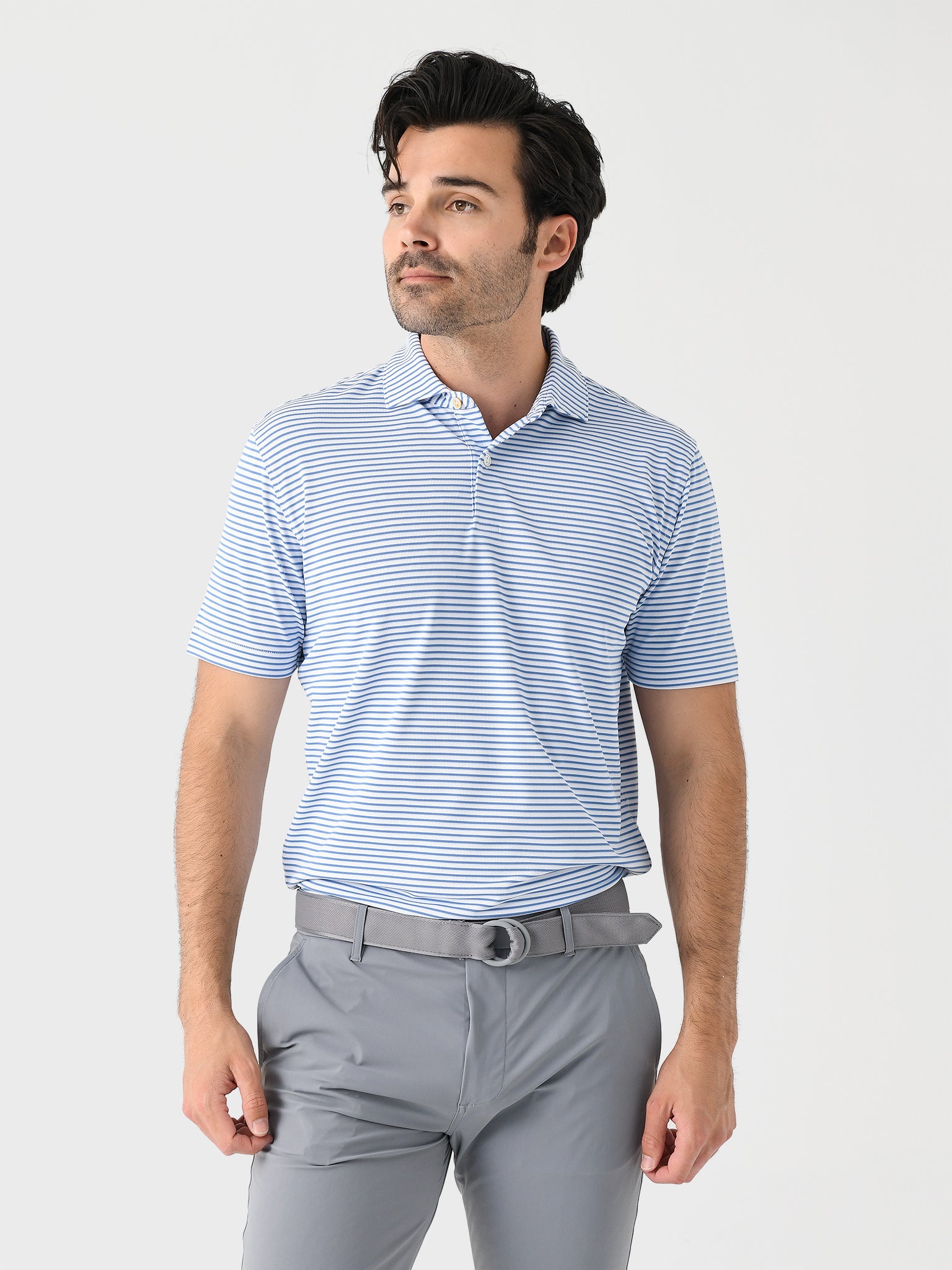 Peter Millar Crown Crafted Men's Tempo Performance Mesh Polo - Saint Bernard