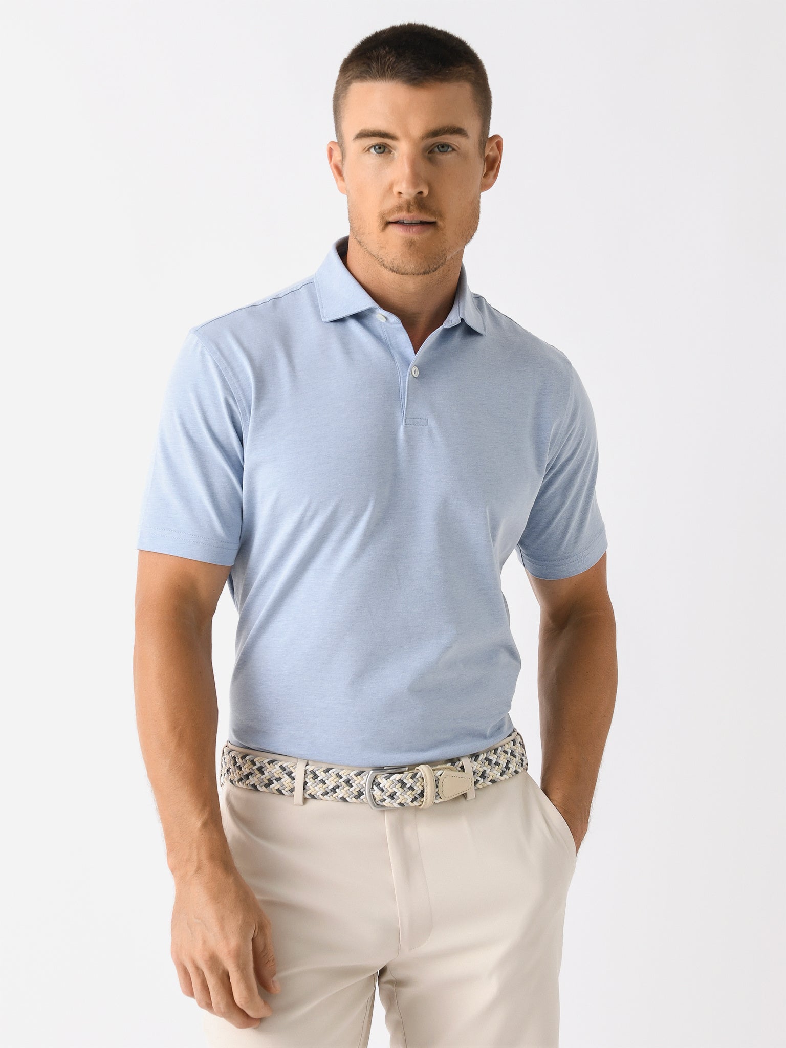 Peter Millar Crown Crafted Men's Albatross Cotton Blend Piqué Polo - Saint Bernard