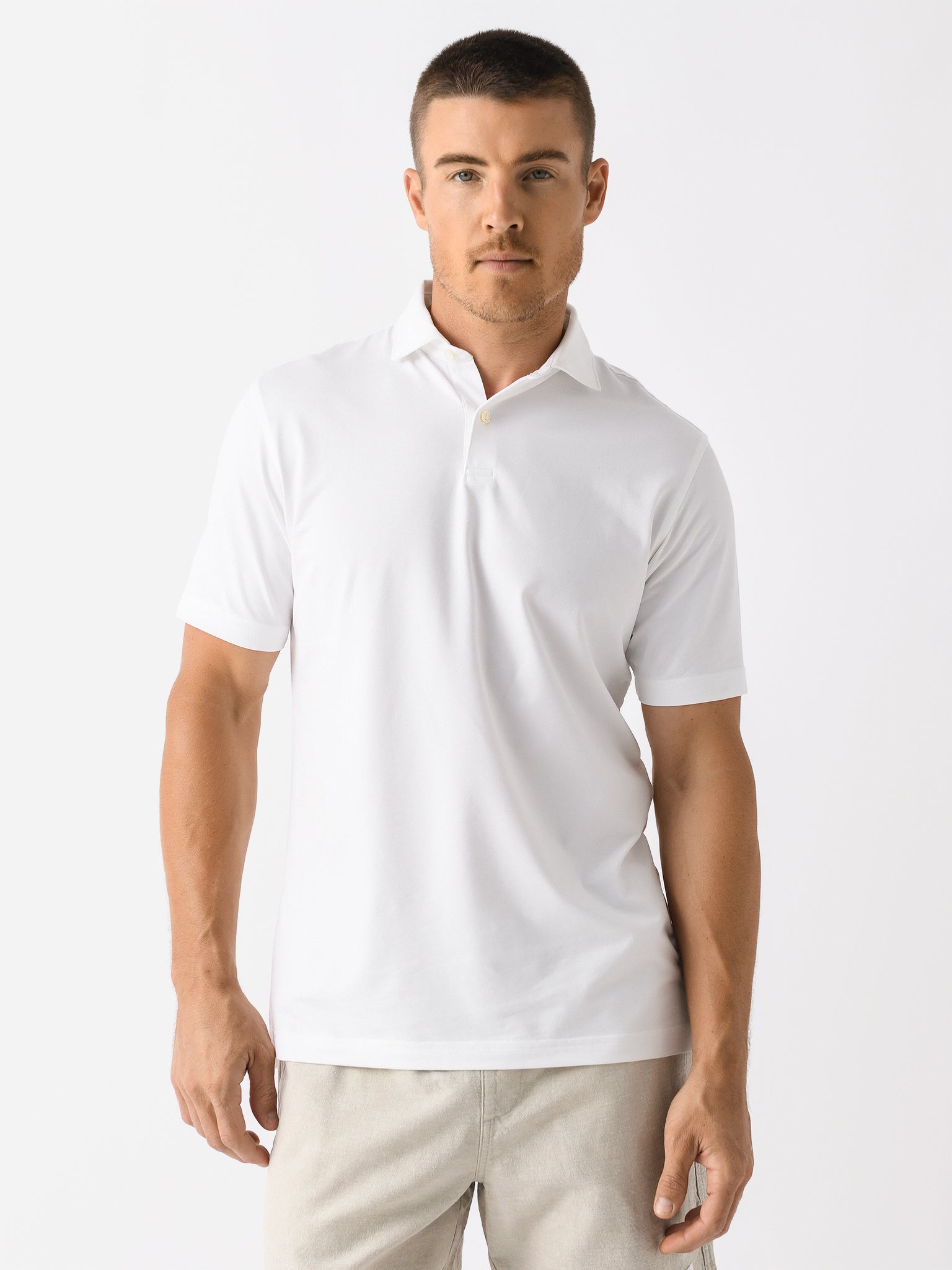 Peter Millar Crown Crafted Men's Albatross Cotton Blend Piqué Polo - Saint Bernard