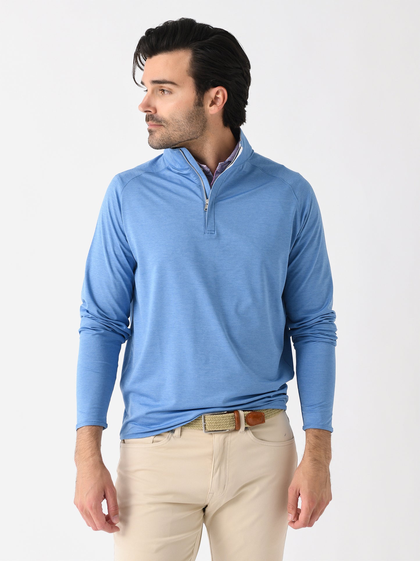 Peter Millar Crown Crafted Men's Stealth Performance Quarter-Zip - Saint Bernard