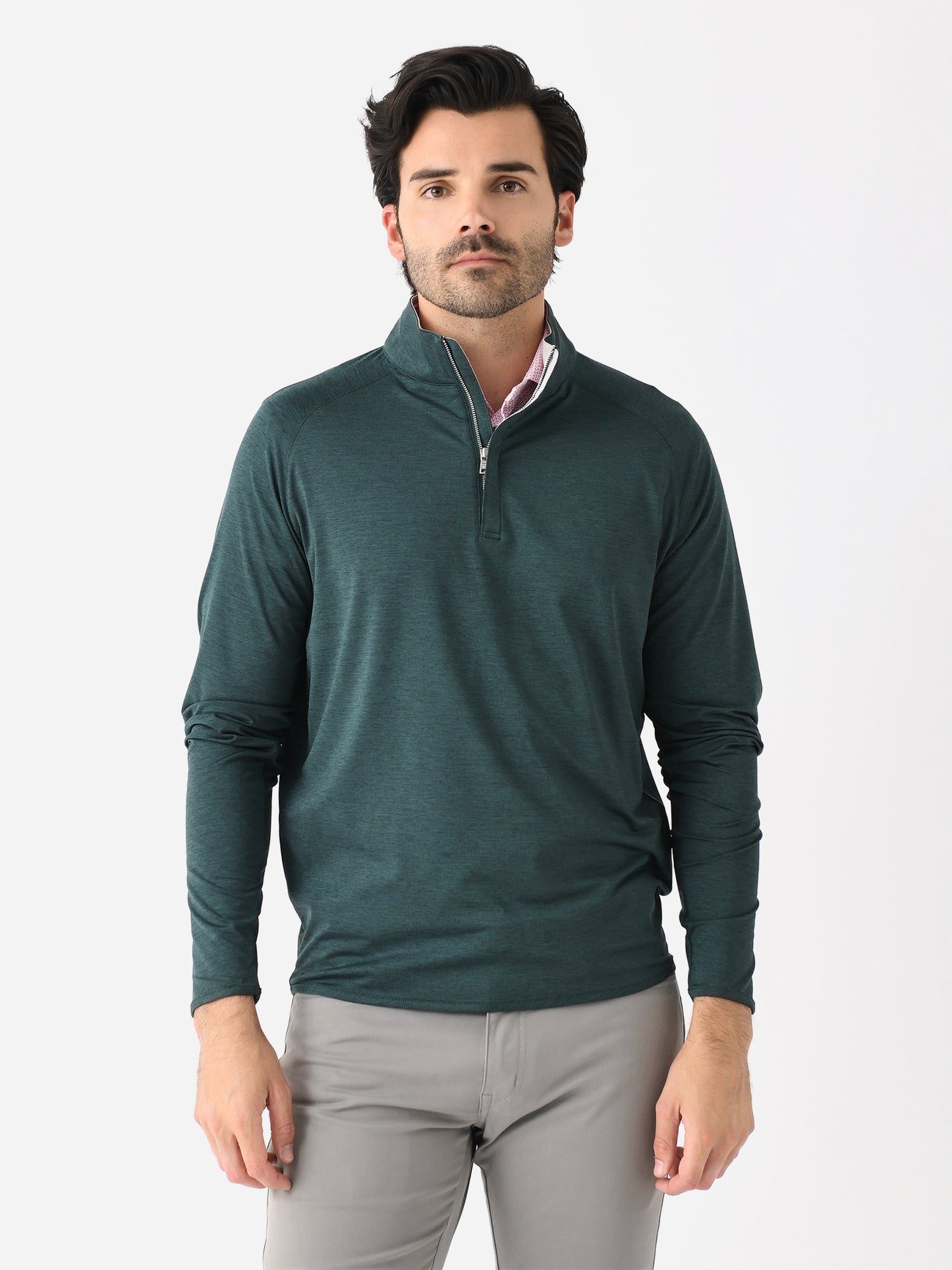 Peter Millar Crown Crafted Men's Stealth Performance Quarter-Zip - Saint Bernard