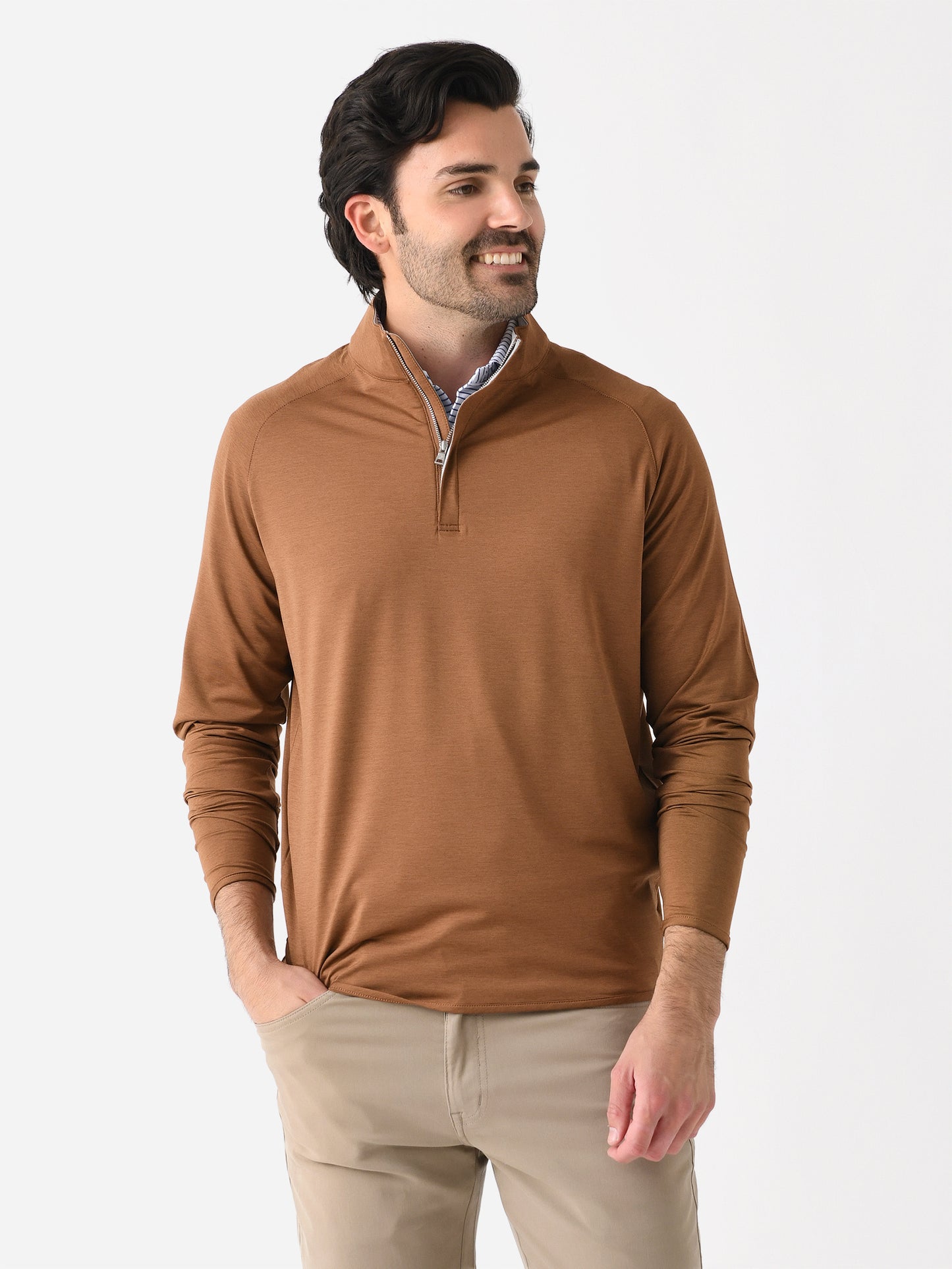 Peter Millar Crown Crafted Men's Stealth Performance Quarter-Zip - Saint Bernard