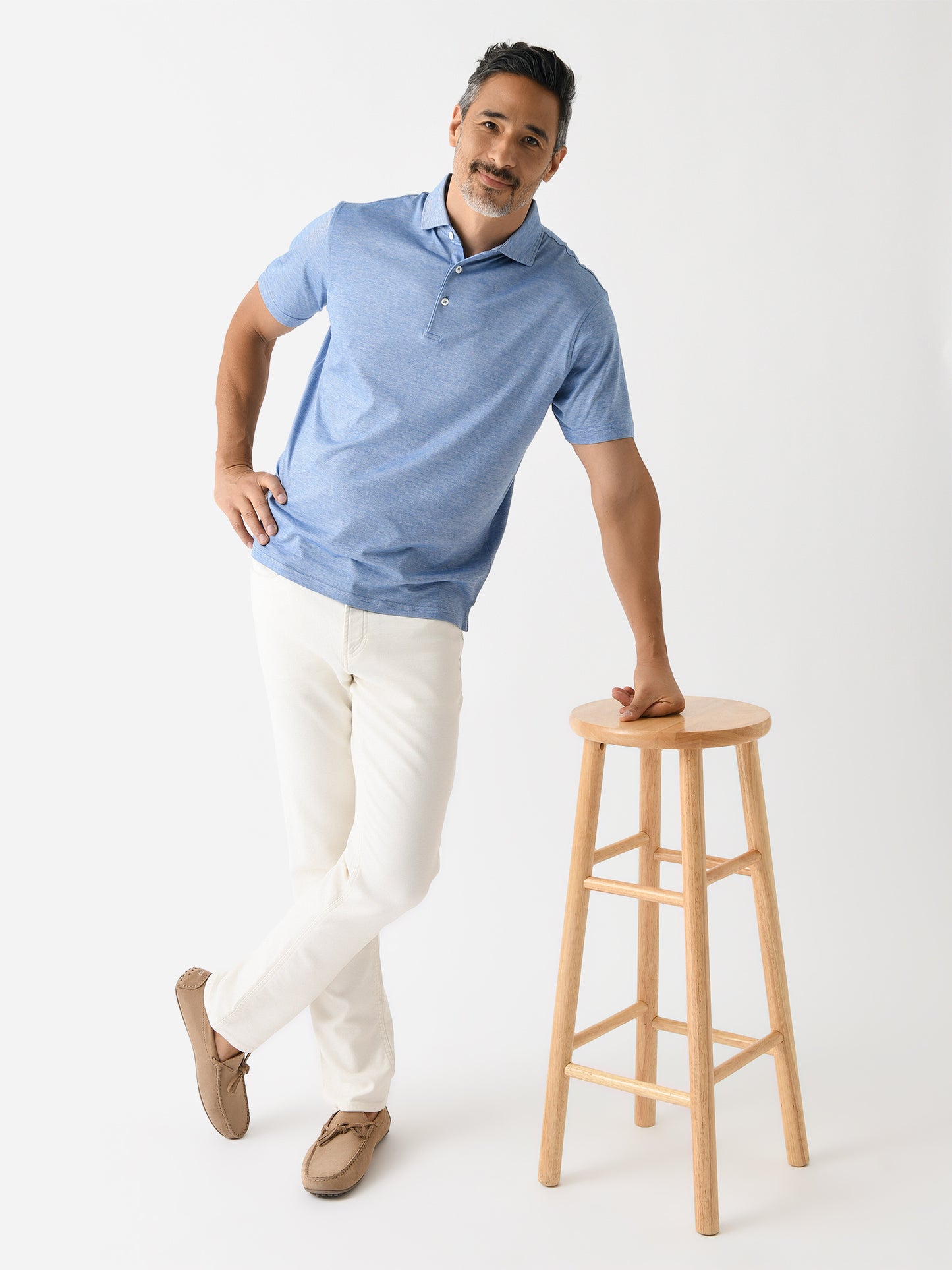 Peter Millar Crown Crafted Men's Excursionist Flex Short Sleeve Polo - Saint Bernard