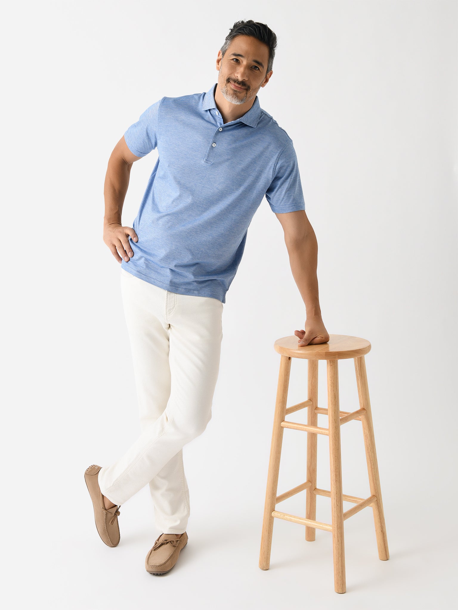 Peter Millar Crown Crafted Men's Excursionist Flex Short Sleeve Polo - Saint Bernard