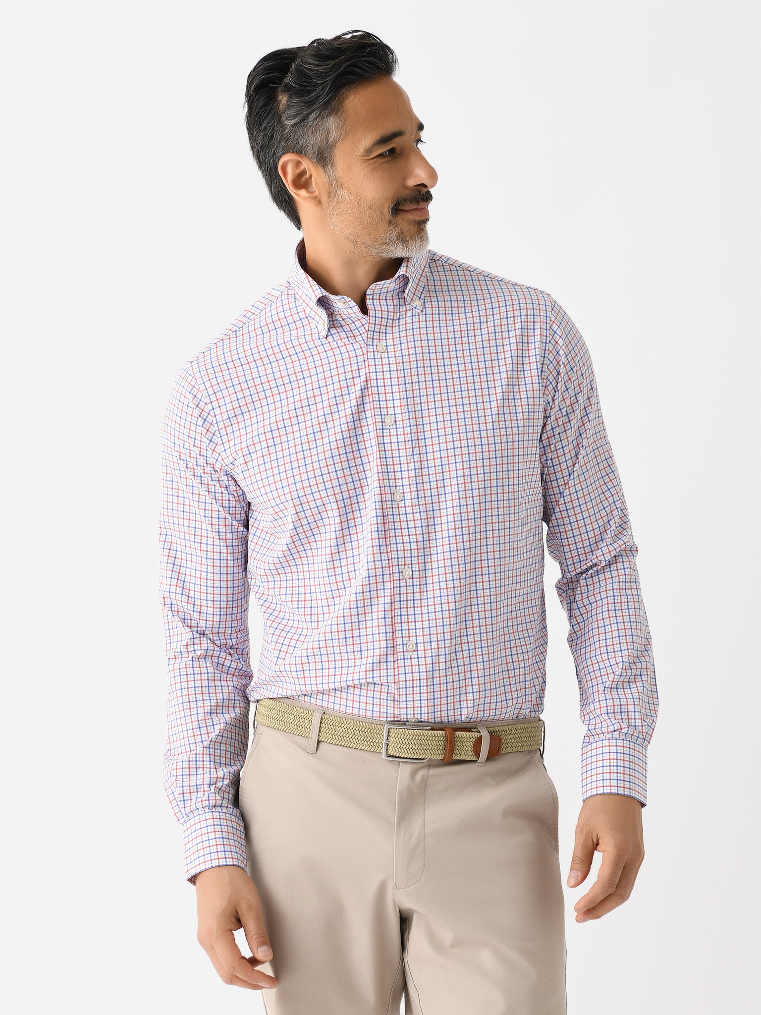 Peter Millar Crown Crafted Men's Moors Performance Poplin Sport Shirt - Saint Bernard
