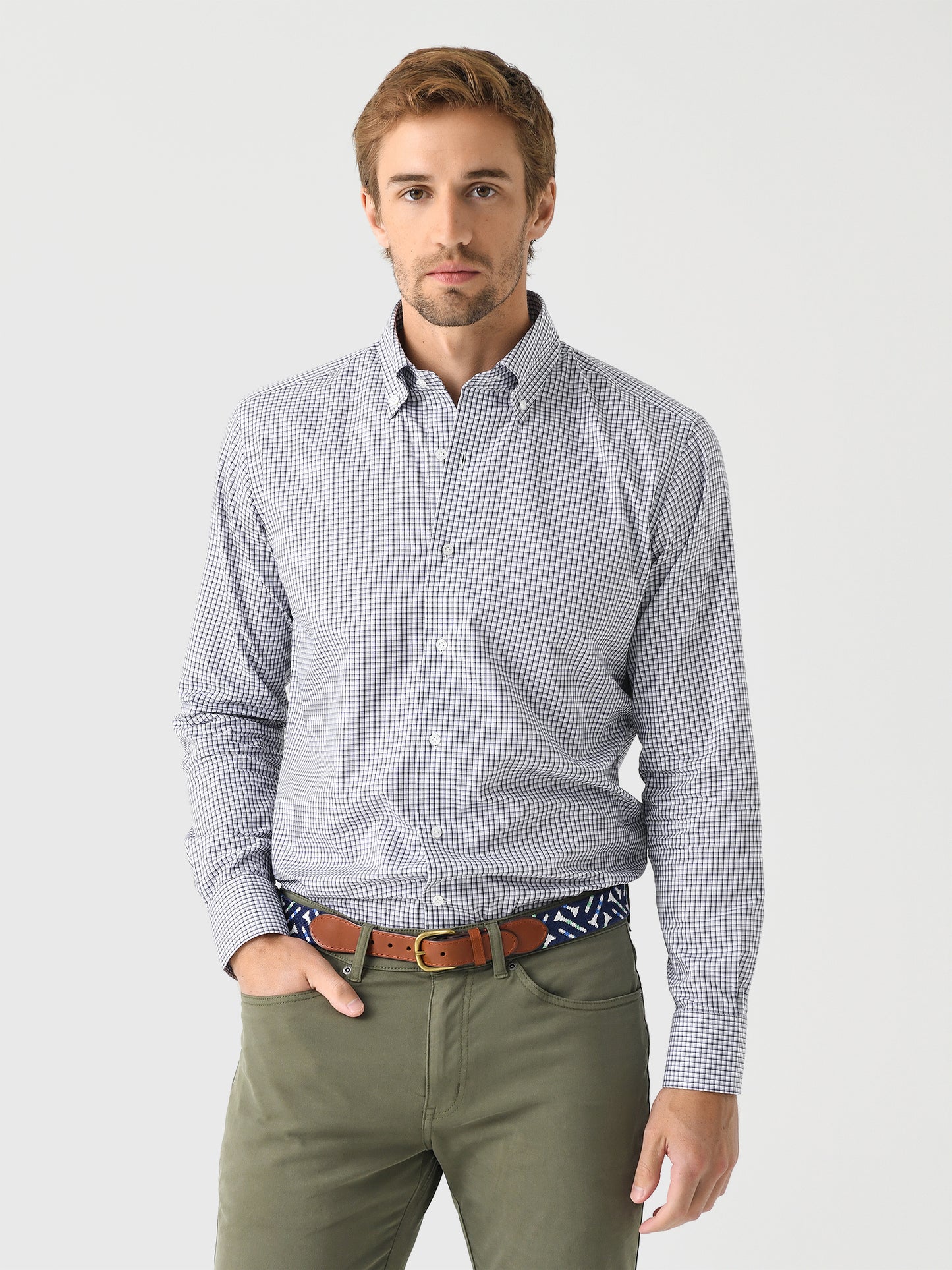 Peter Millar Crown Crafted Men's Ludlow Cotton Sport Shirt - Saint Bernard