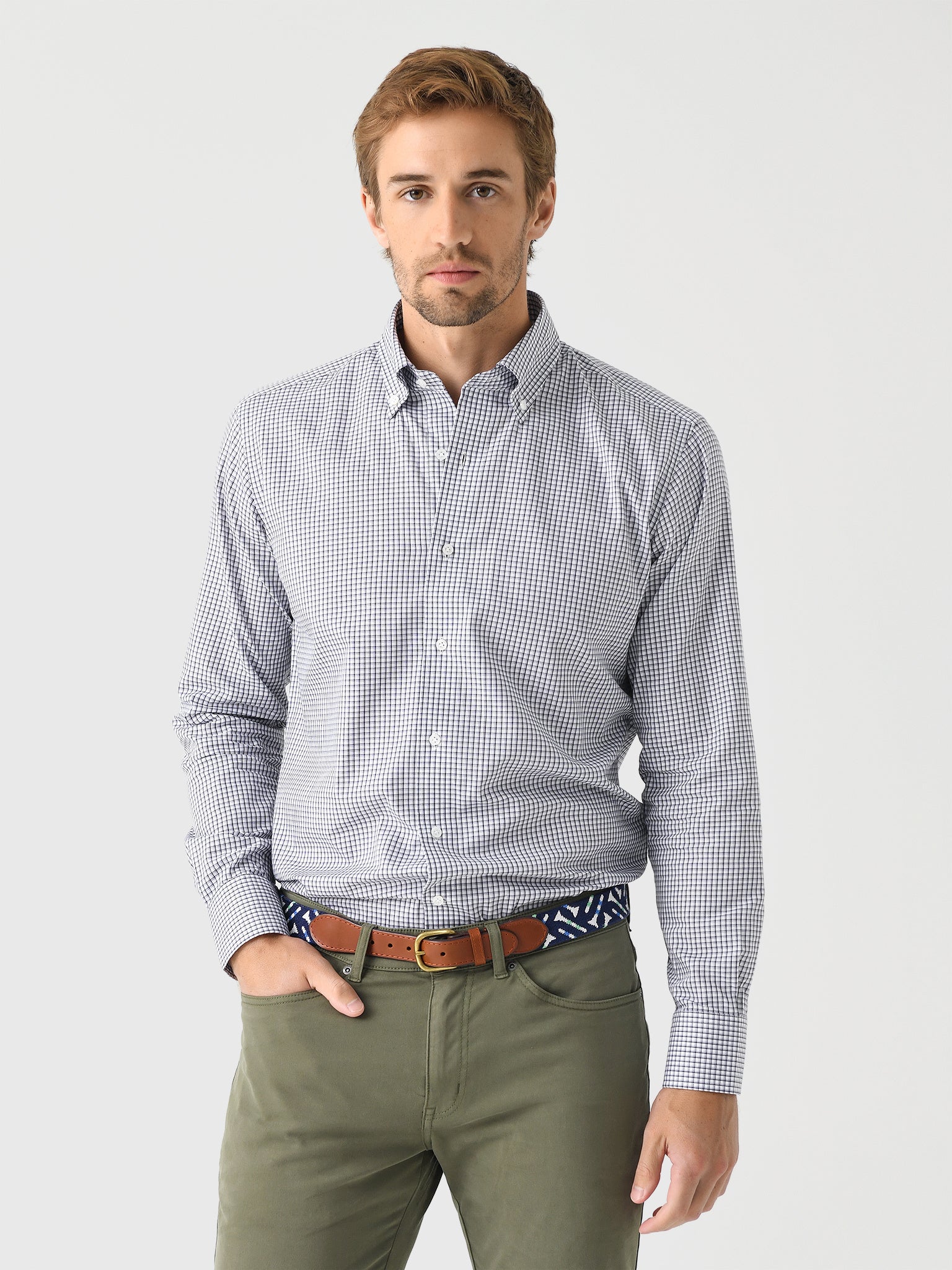 Peter Millar Crown Crafted Men's Ludlow Cotton Sport Shirt - Saint Bernard