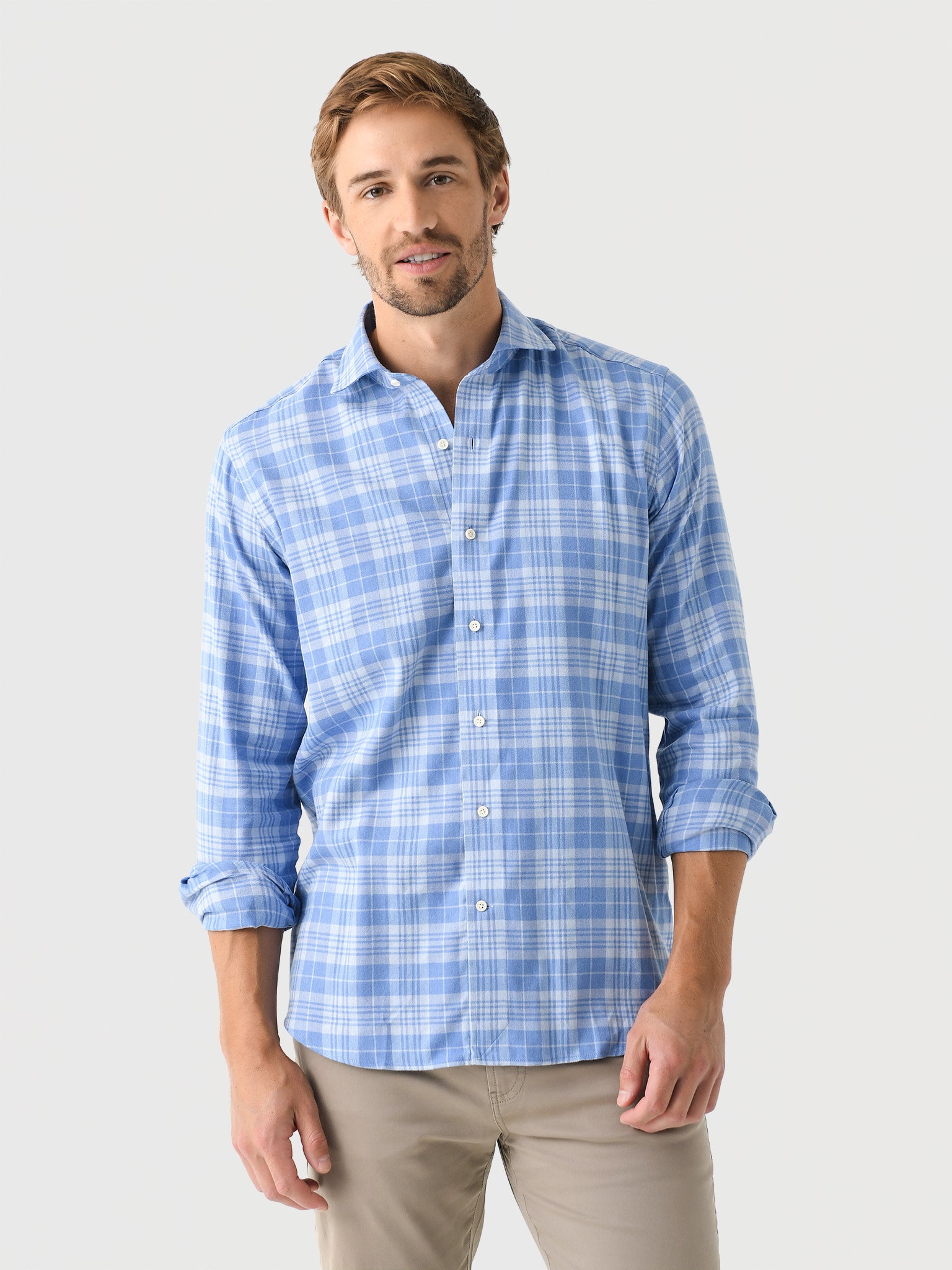 Peter Millar Crown Crafted Men's Turin Italian Flannel Sport Shirt - Saint Bernard