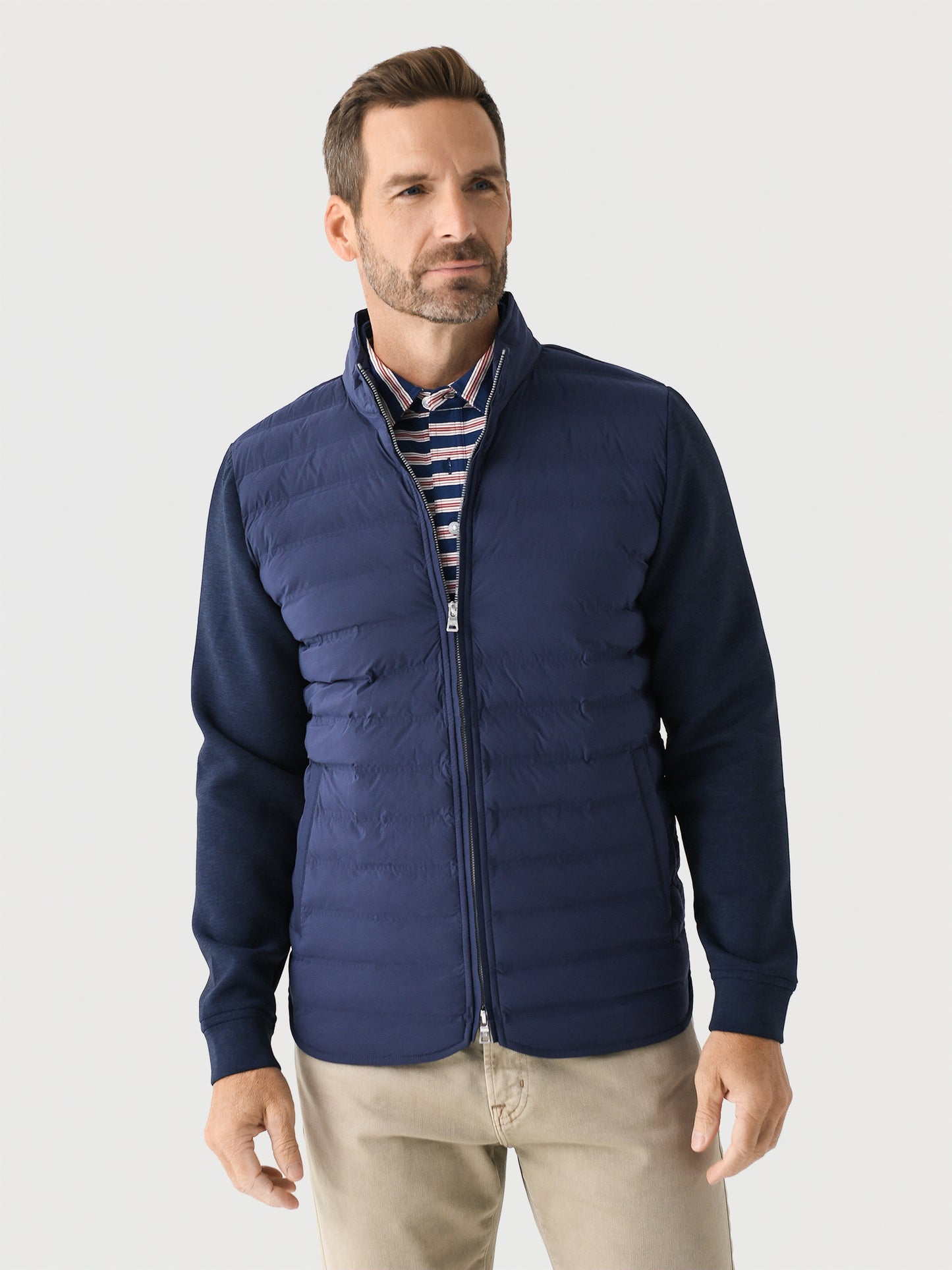 Peter Millar Crown Crafted Men's Winsome Hybrid Cardigan - Saint Bernard