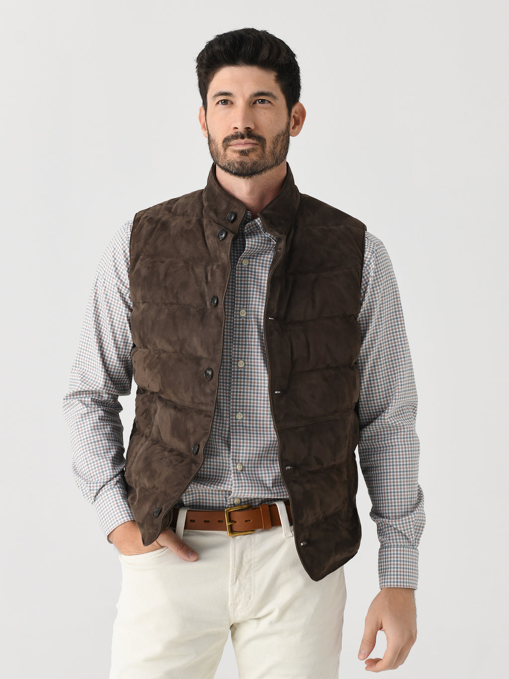 Peter Millar Crown Crafted Men's Cordova Suede Vest - Saint Bernard
