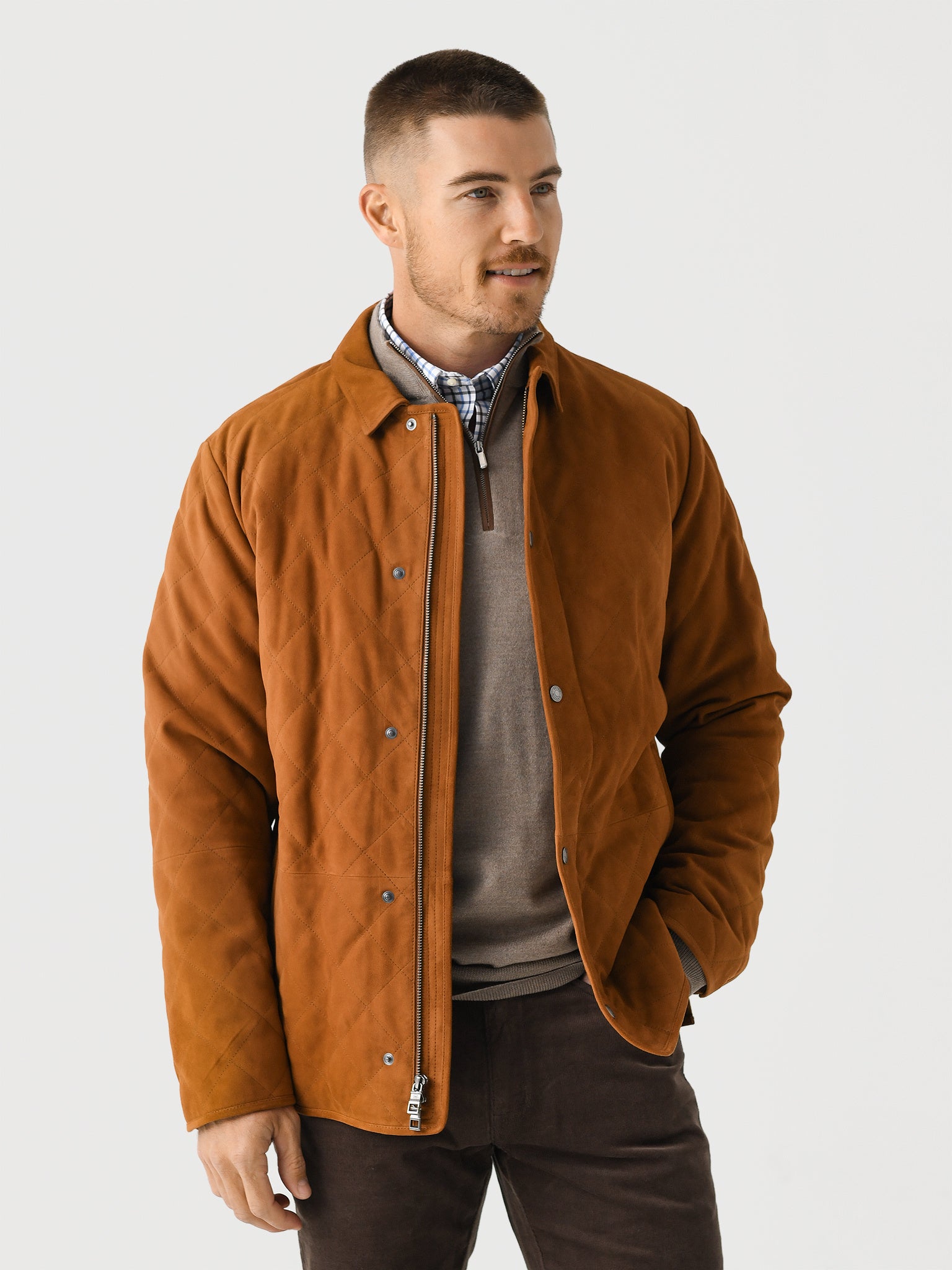 Peter Millar Crown Men's Suffolk Suede Coat - Saint Bernard