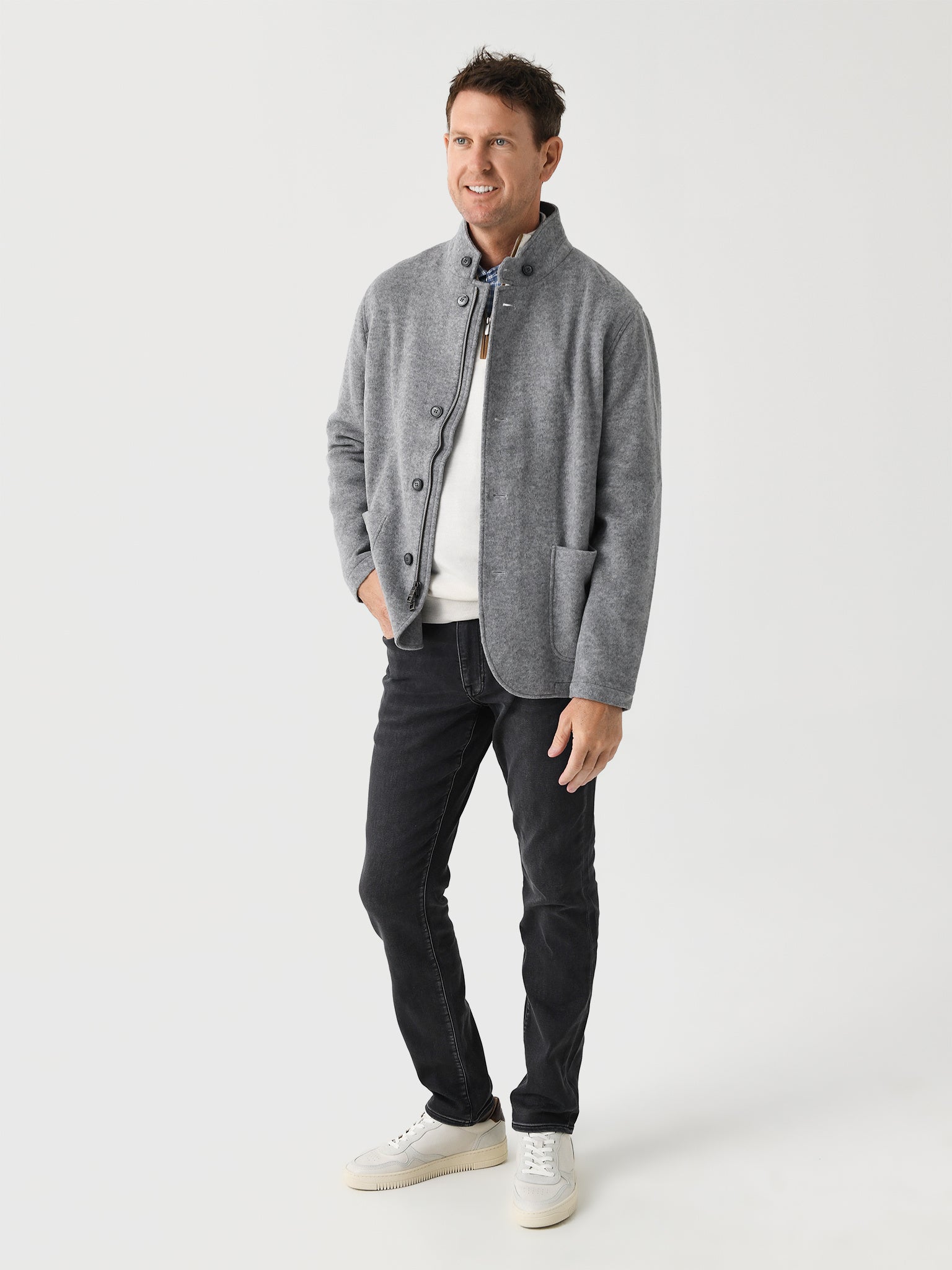 Peter Millar Crown Men's Flex Fleece Zip Blazer | $695.00 | Saint