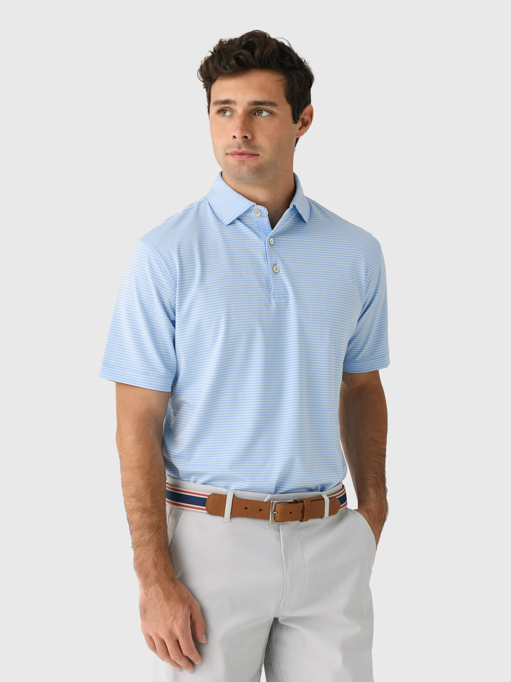 Peter Millar Crown Sport Men's Hales Performance Jersey Polo - Saint Bernard
