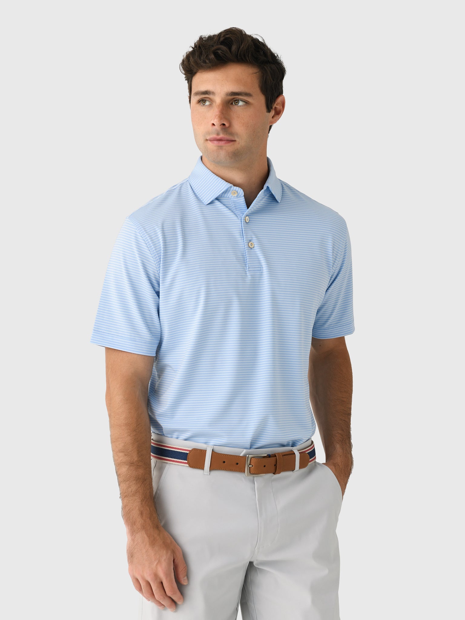 Peter Millar Crown Sport Men's Hales Performance Jersey Polo - Saint Bernard