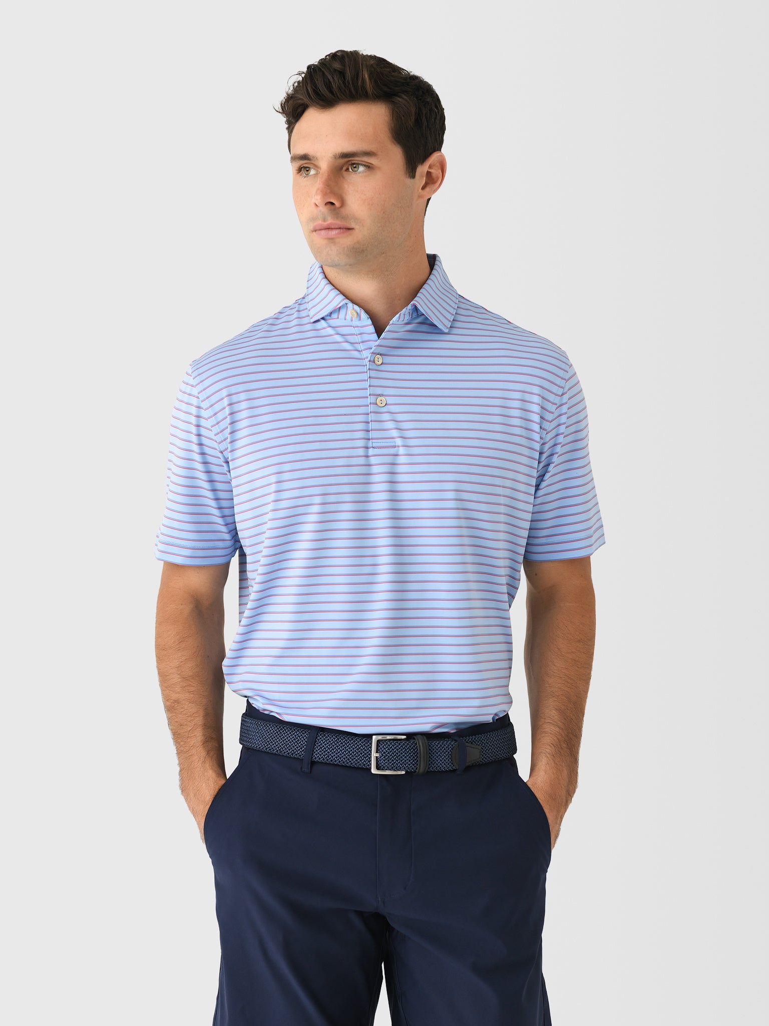 Peter Millar Crown Sport Men's Dunnes Performance Jersey Polo - Saint Bernard