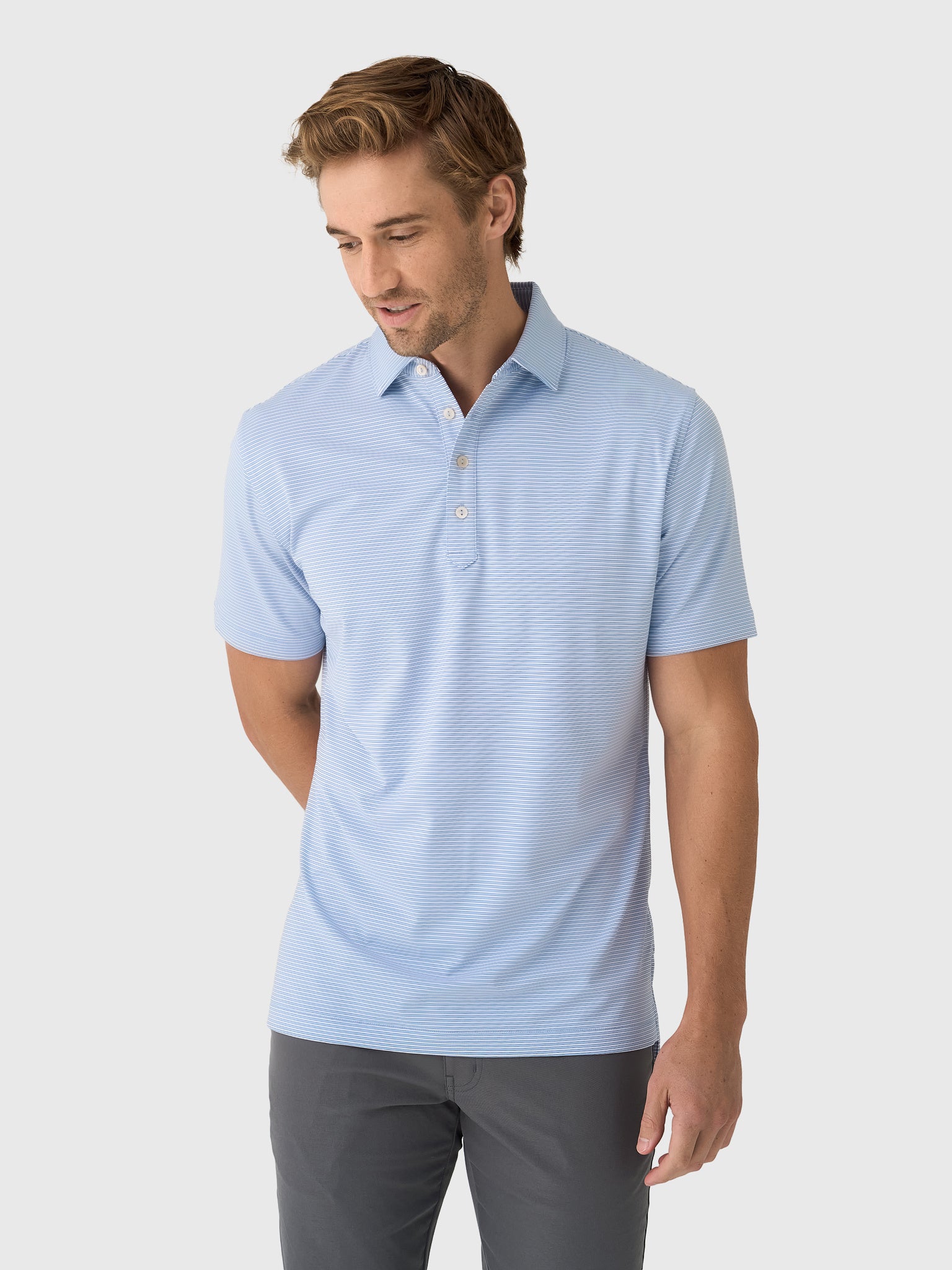 Peter Millar Crown Sport Men's Lawson Performance Jersey Polo - Saint Bernard
