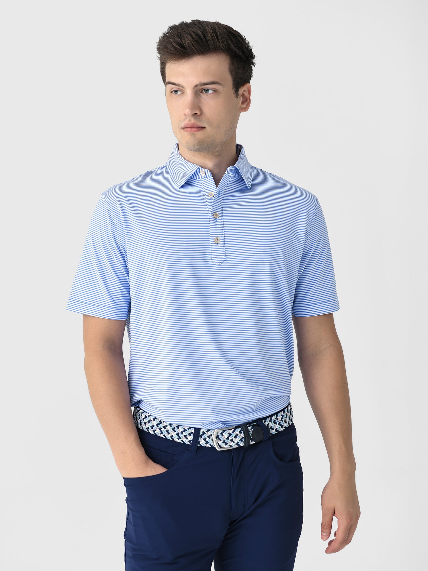 Peter Millar Crown Sport Men's Lawson Performance Jersey Polo - Saint Bernard