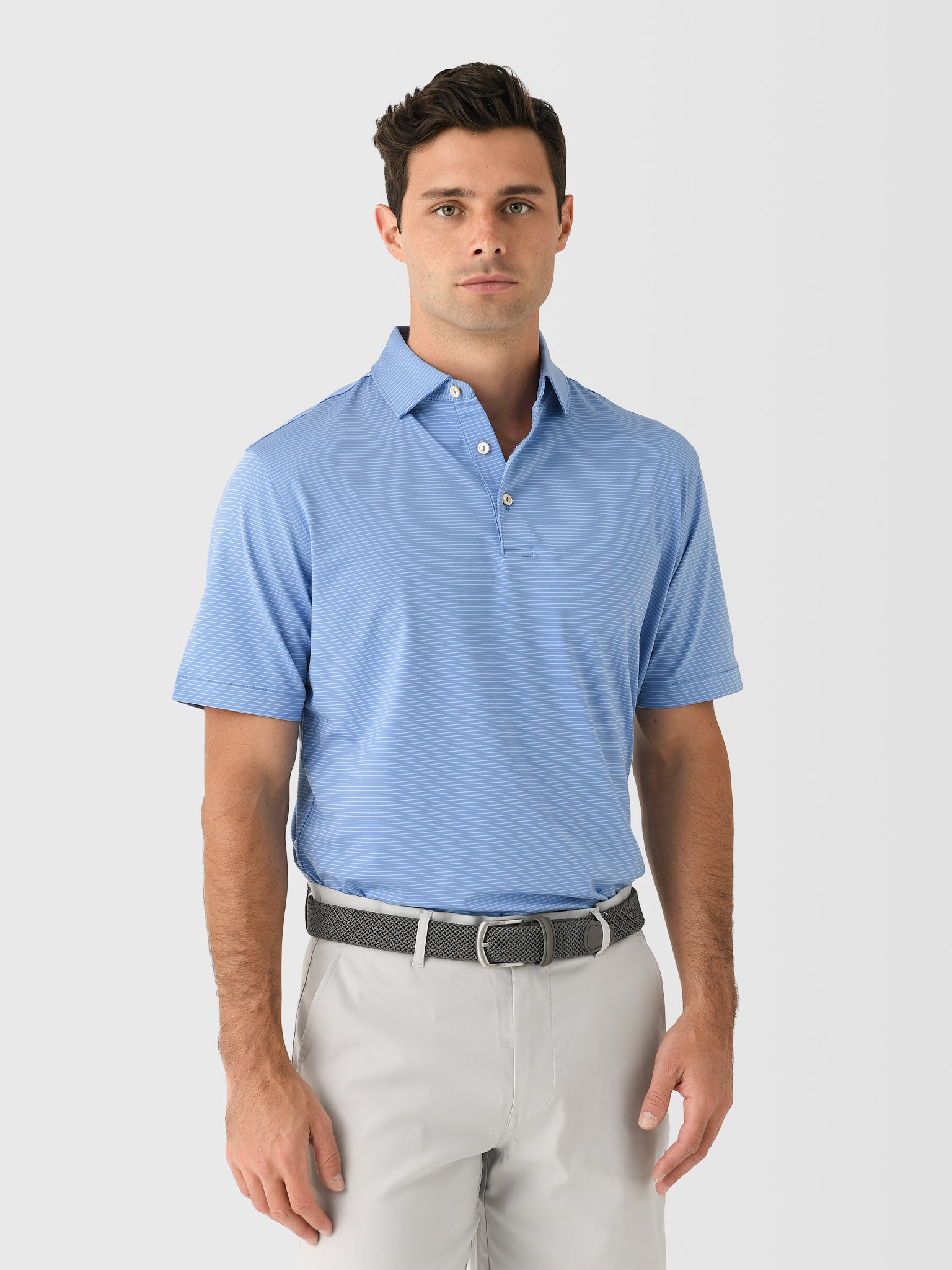 Peter Millar Crown Sport Men's Highland Performance Jersey Polo - Saint Bernard