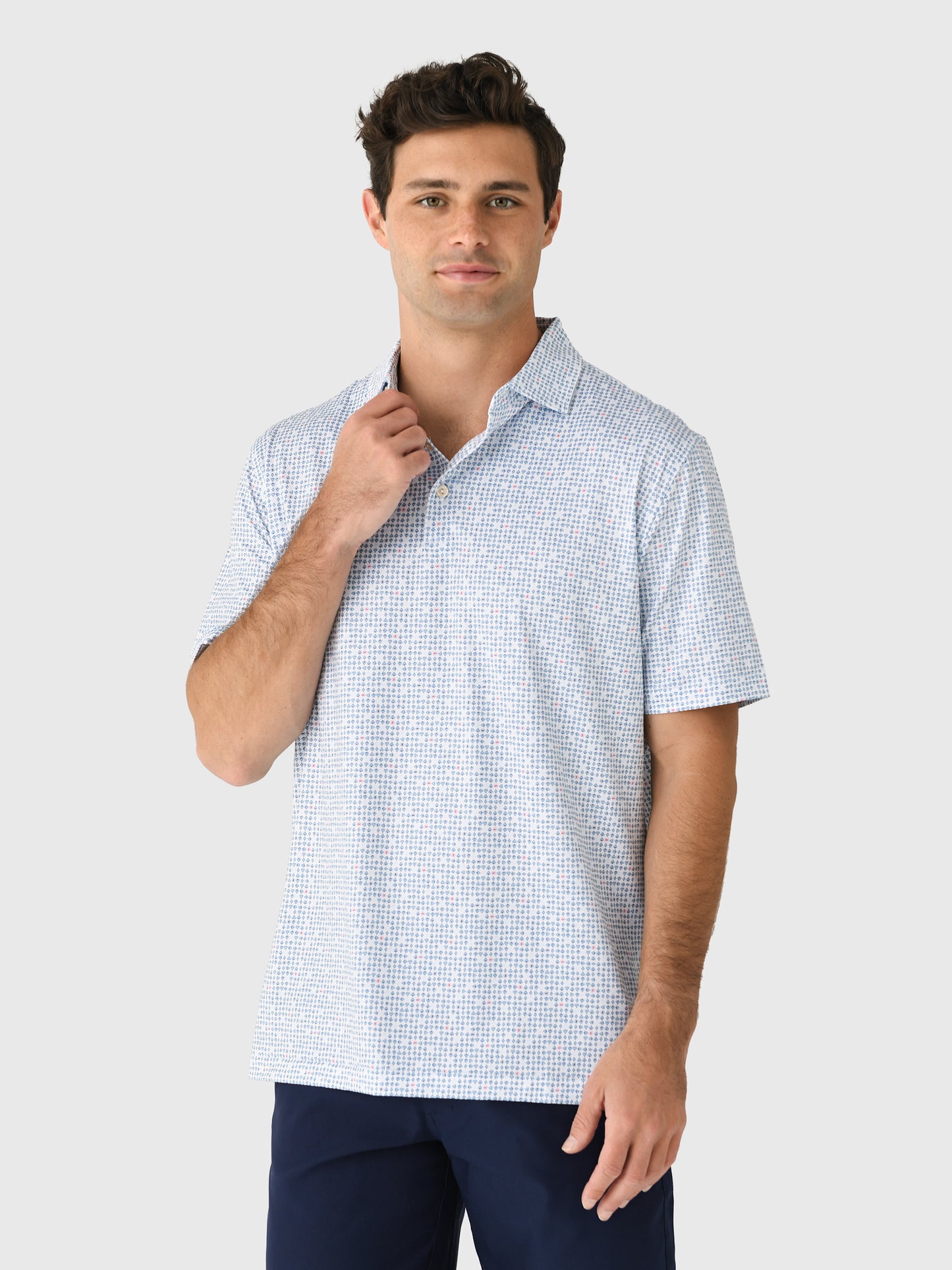 Peter Millar Crown Sport Men's Ace Of Spades Performance Jersey Polo - Saint Bernard