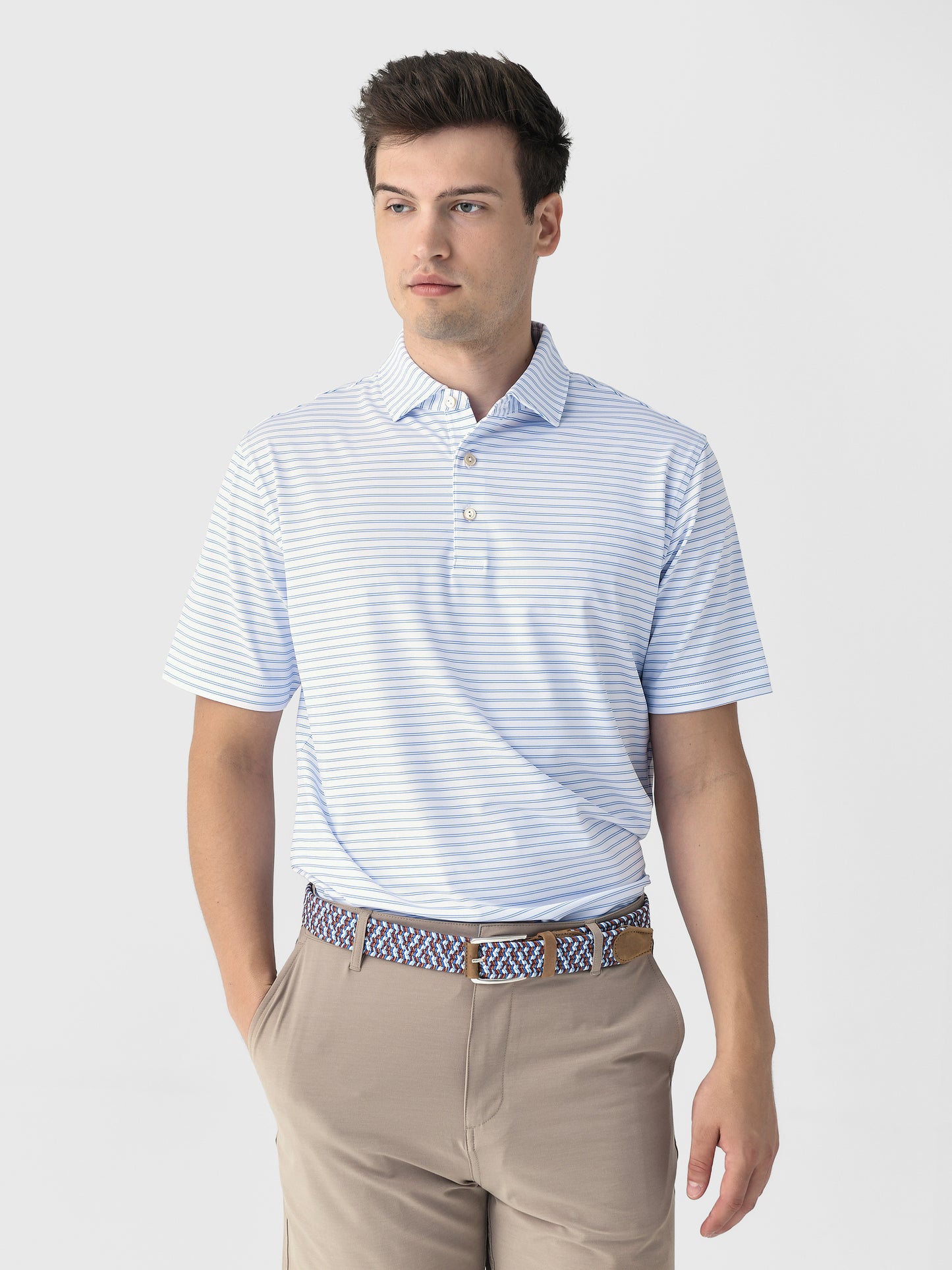 Peter Millar Crown Sport Men's Eden Performance Jersey Polo - Saint Bernard