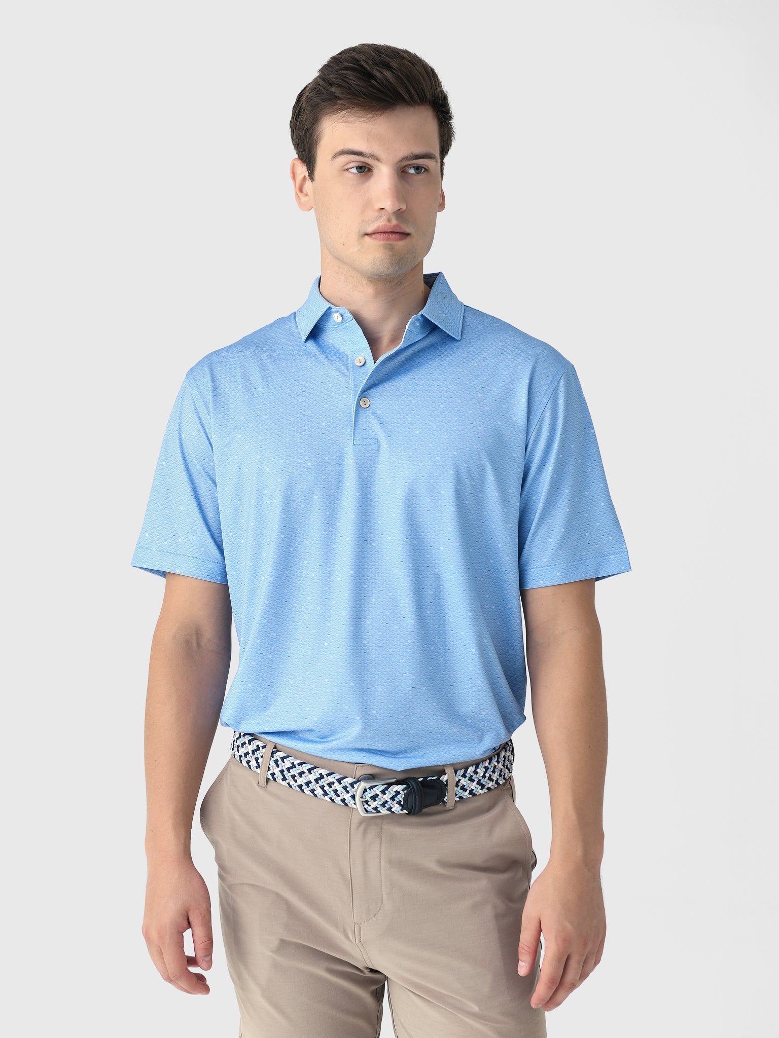 Peter Millar Crown Sport Men's Fall Football Performance Jersey Polo - Saint Bernard