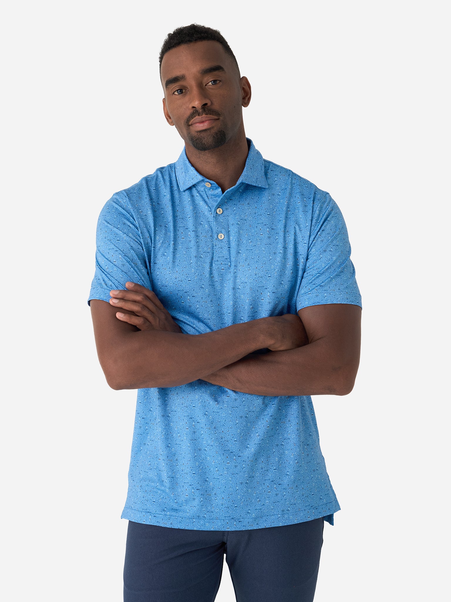 Peter Millar Crown Sport Men's Scotland Links Performance Jersey Polo - Saint Bernard