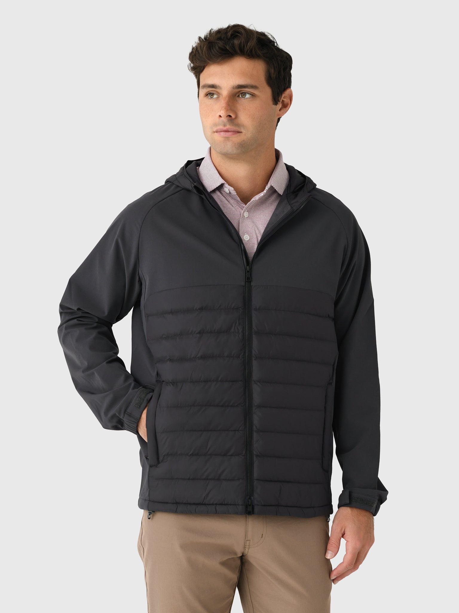 Peter Millar Crown Sport Men's Apex Hybrid Hoodie - Saint Bernard