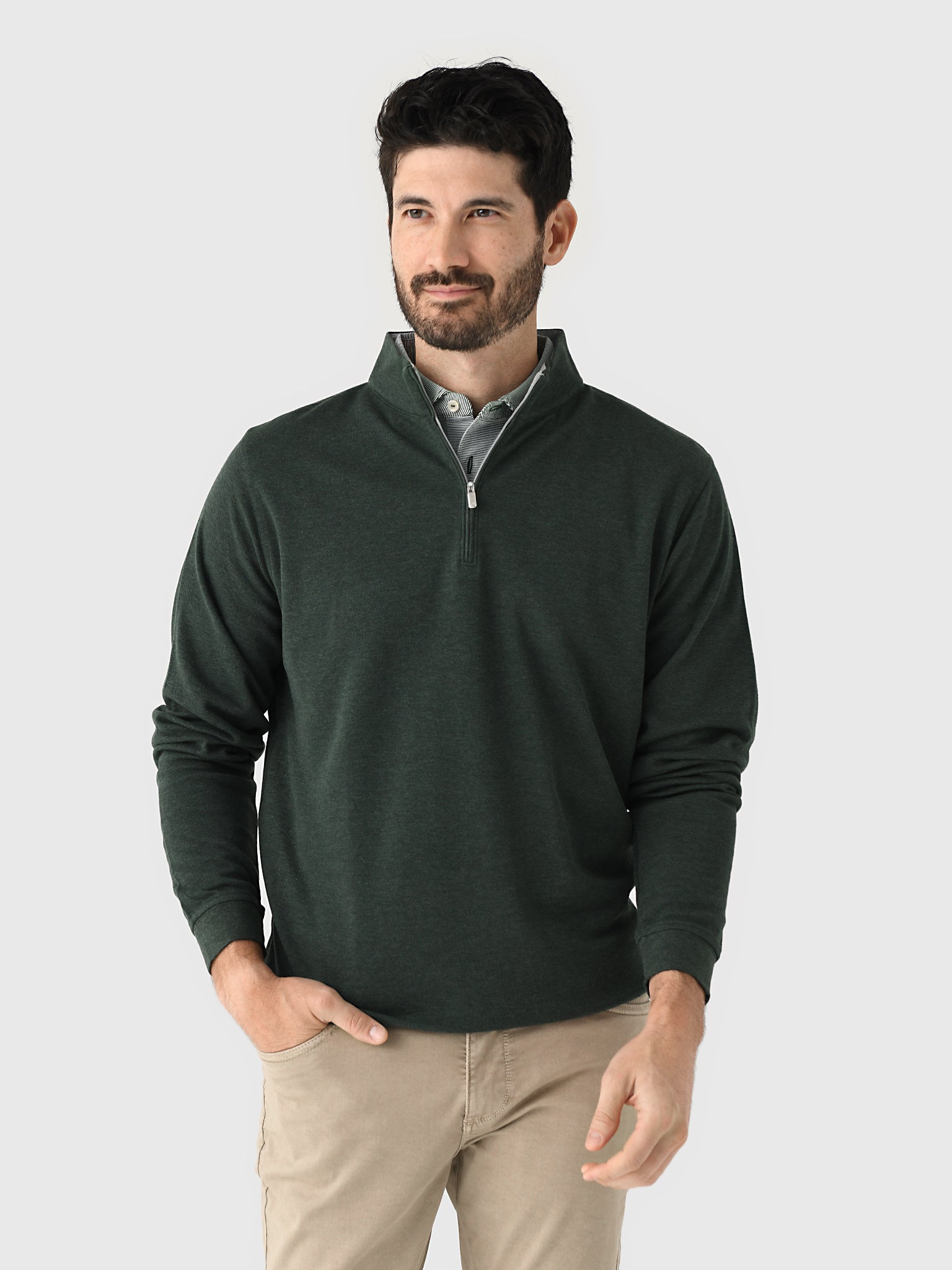 Peter Millar Crown Men's Comfort Quarter-Zip - Saint Bernard
