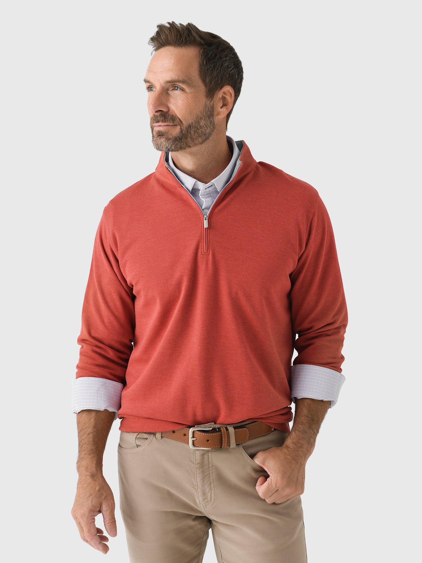 Peter Millar Crown Men's Comfort Quarter-Zip - Saint Bernard