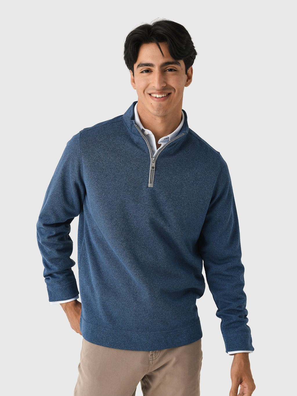 Peter Millar Crown Men's Sweater Fleece Quarter-Zip - Saint Bernard