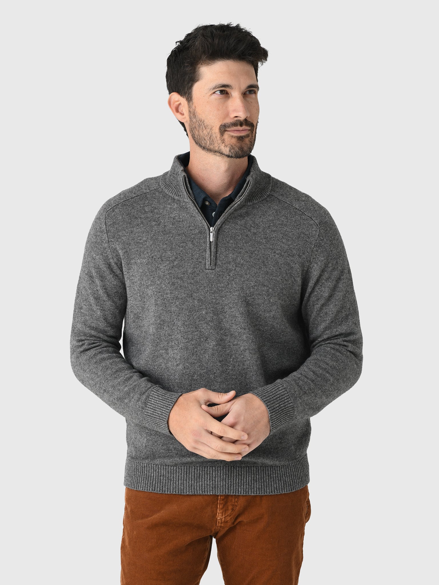 Peter Millar Crown Men's Crescent Quarter-Zip Sweater - Saint Bernard