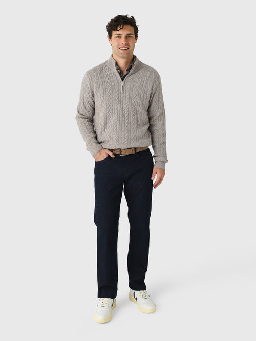 Peter Millar Crown Men's Crescent Ridge Cable Quarter-Zip Sweater