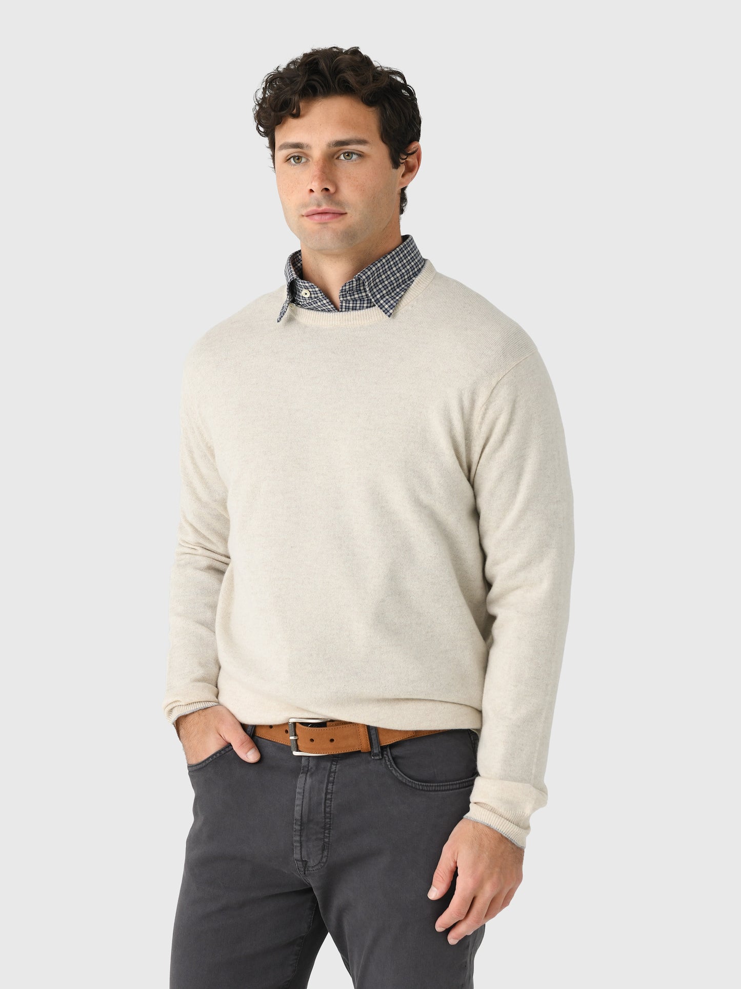 Peter Millar Crown Men's Heritage Cashmere Crewneck Sweater - Saint Bernard