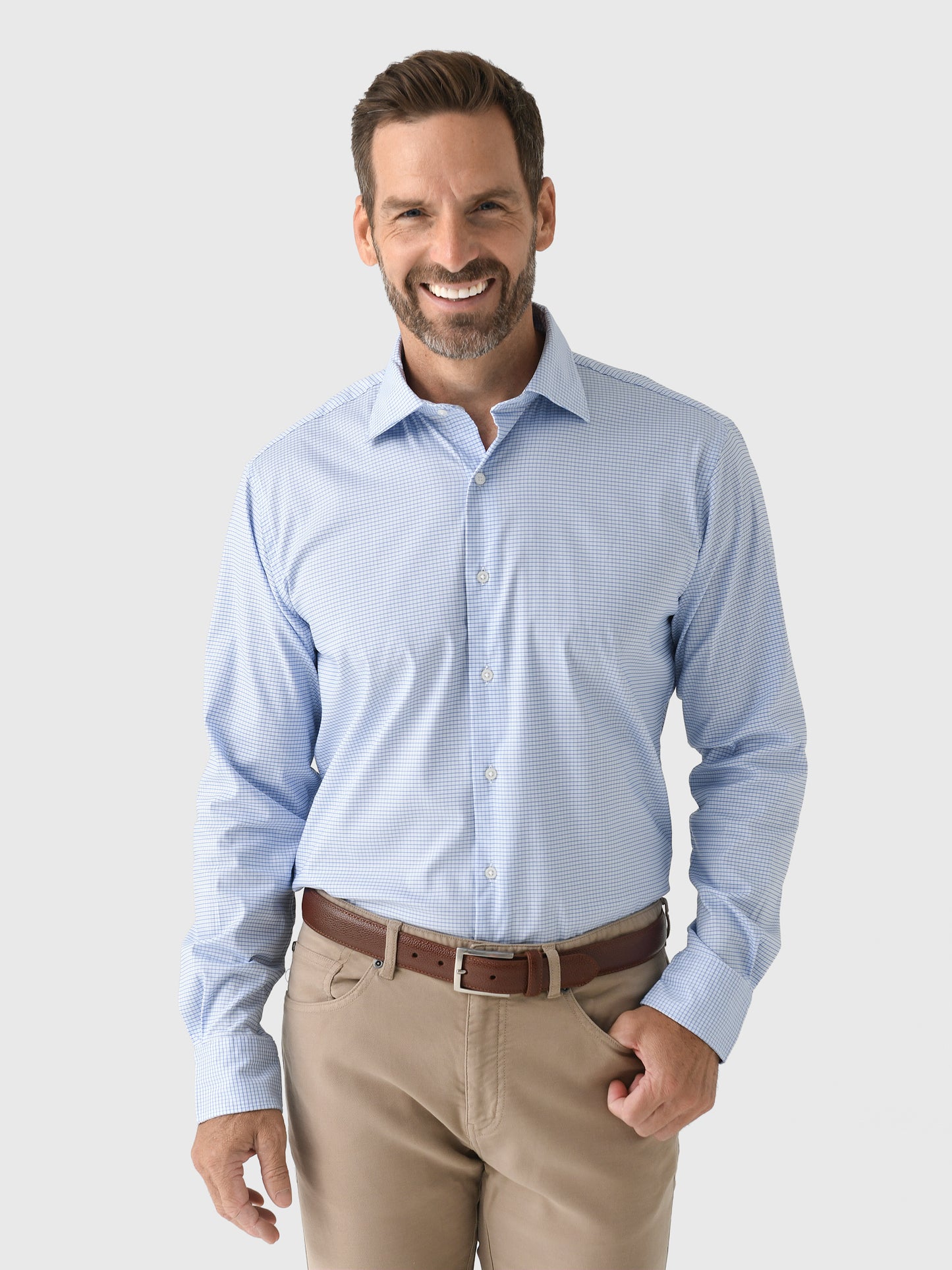 Peter Millar Crown Men's Jackson Crown Lite Cotton-Stretch Sport Shirt - Saint Bernard