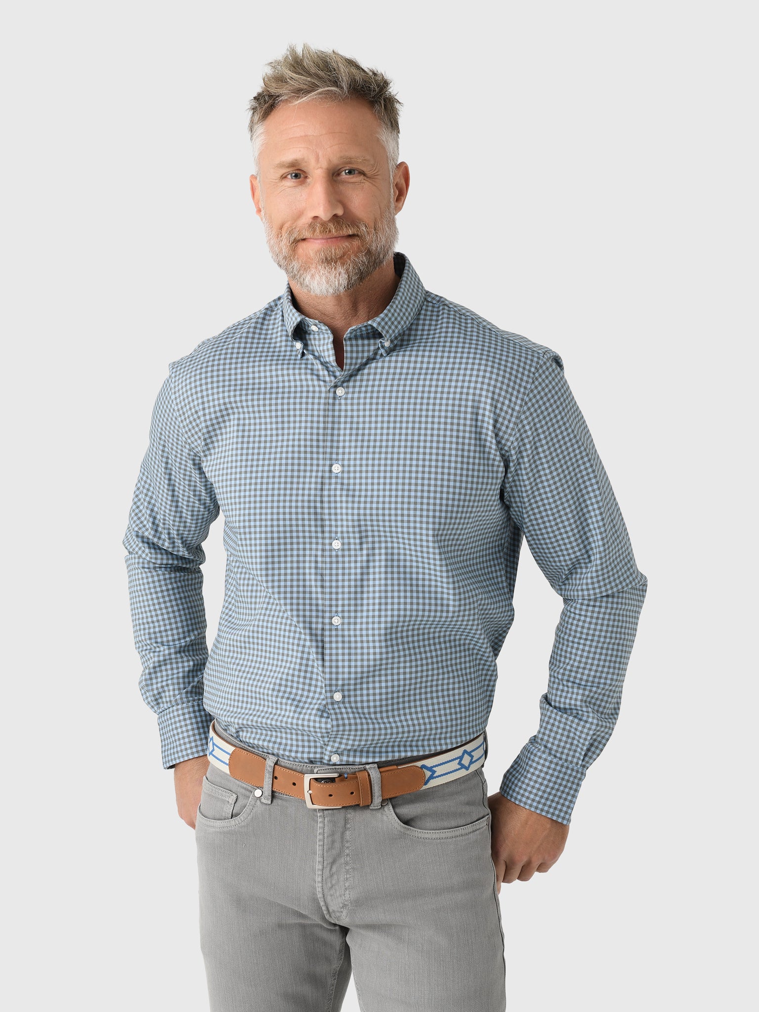 Peter Millar Crown Men's Conway Crown Lite Cotton-Stretch Sport Shirt - Saint Bernard