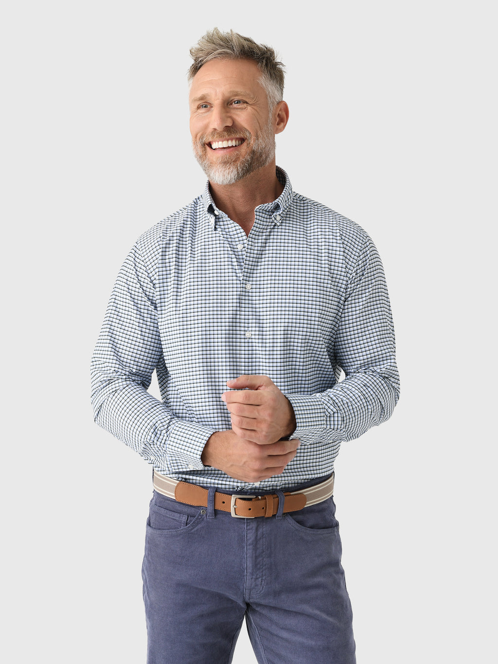 Peter Millar Crown Men's Cashiers Performance Twill Sport Shirt - Saint Bernard