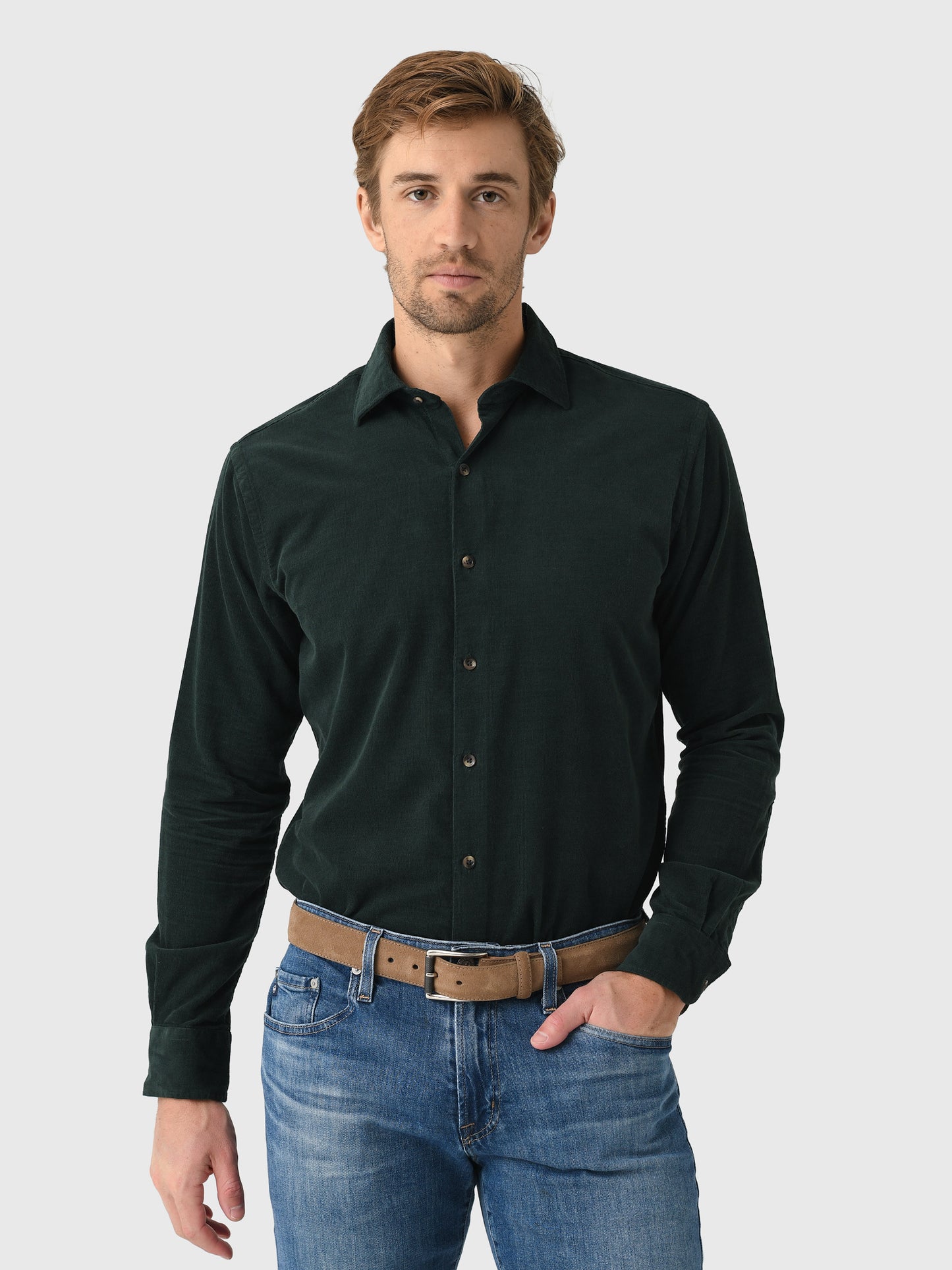 Peter Millar Crown Men's Aspen Cotton Cashmere Corduroy Sport Shirt