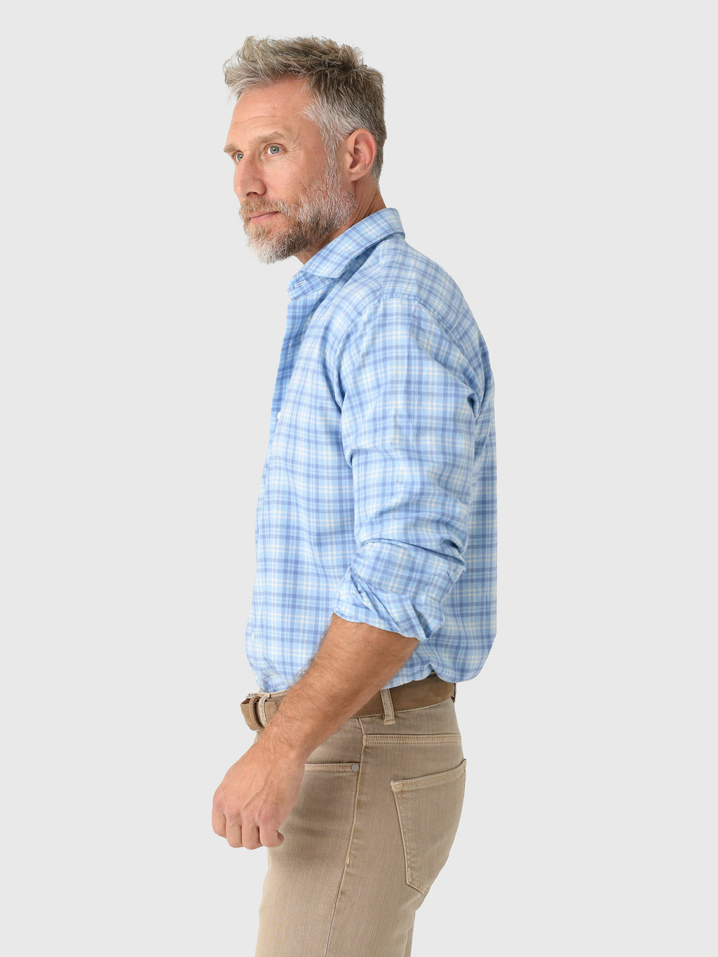 Peter Millar Crown Men's Bar Harbor Performance Flannel Sport Shirt - Saint Bernard