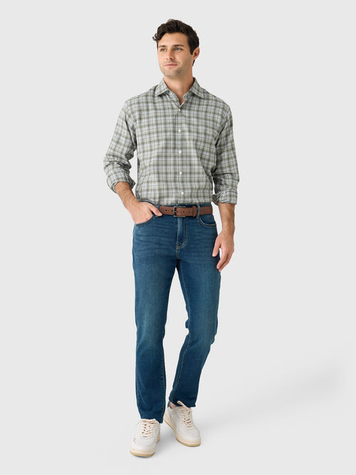 Peter Millar Crown Men's Whitecap Performance Flannel Sport Shirt