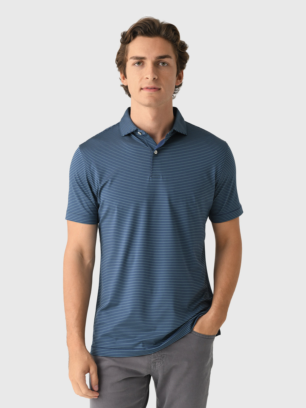 Peter Millar Crown Crafted Men's Ballad Performance Jersey Polo - Saint Bernard