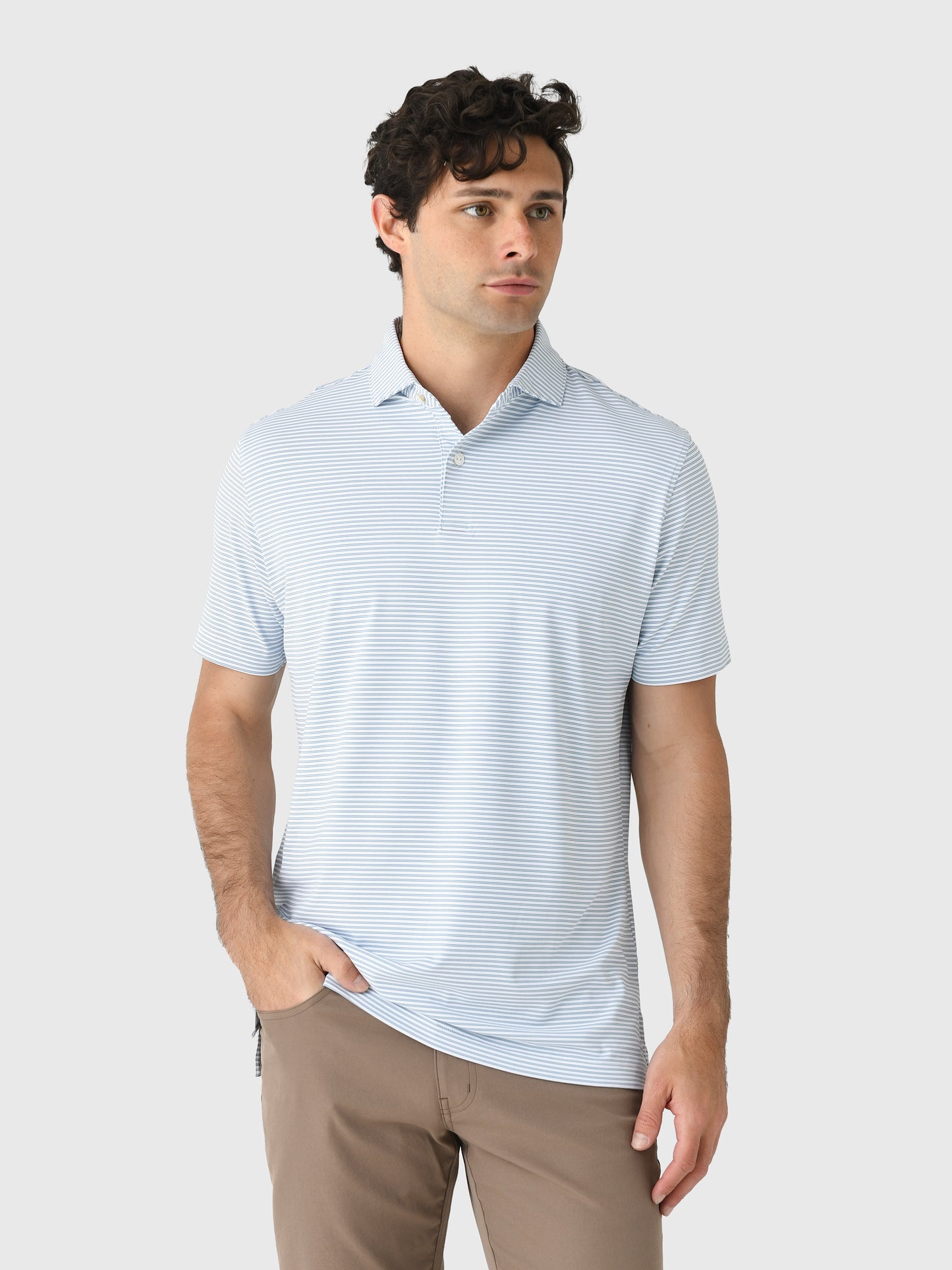 Peter Millar Crown Crafted Men's Ambrose Performance Jersey Polo - Saint Bernard