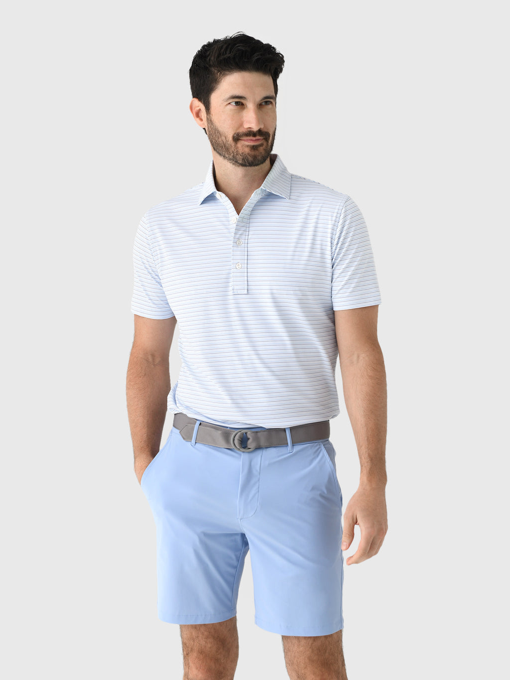 Peter Millar Crown Crafted Men's Triad Performance Jersey Polo - Saint Bernard