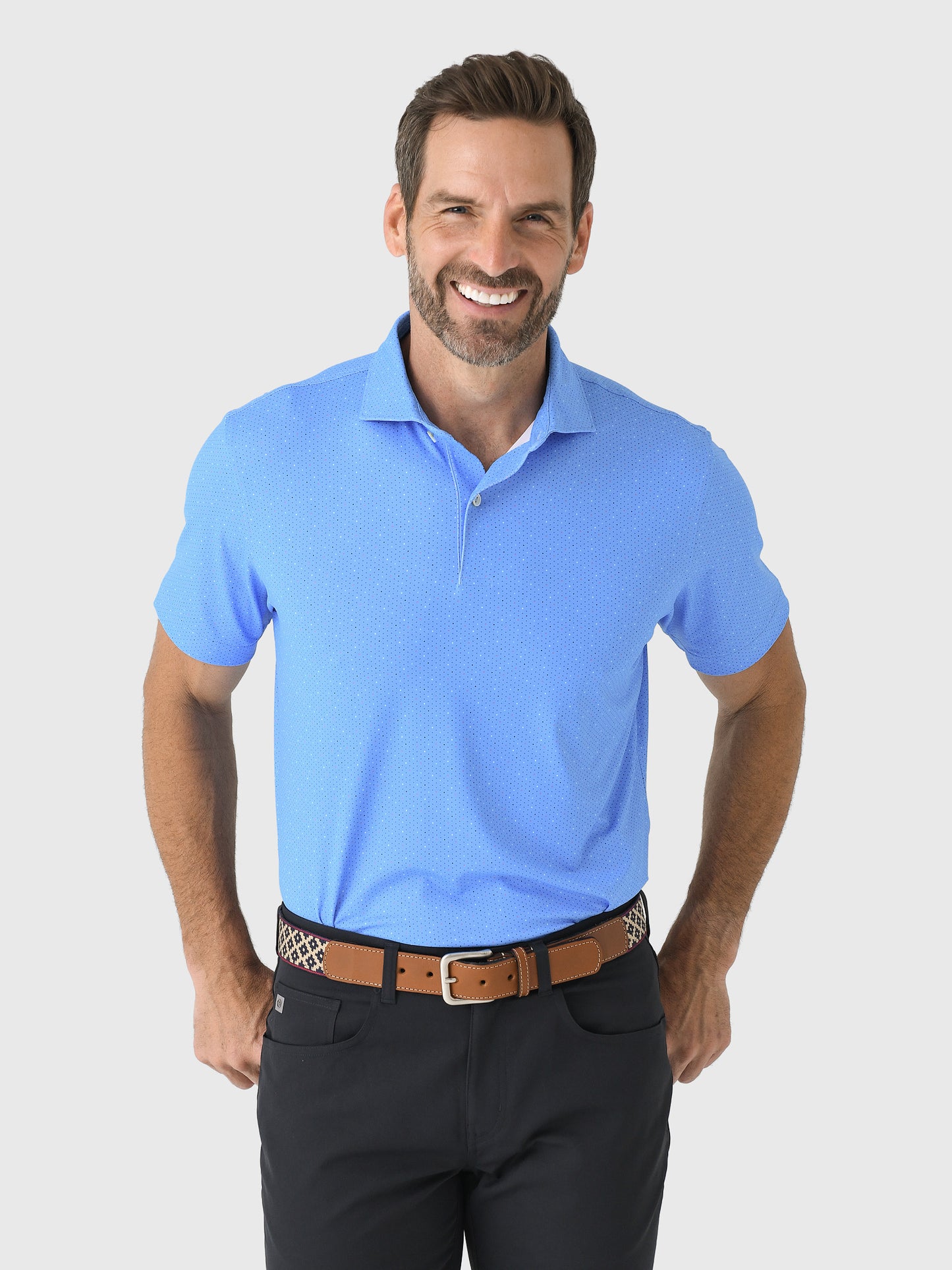 Peter Millar Crown Crafted Men's Fermata Performance Jersey Polo - Saint Bernard