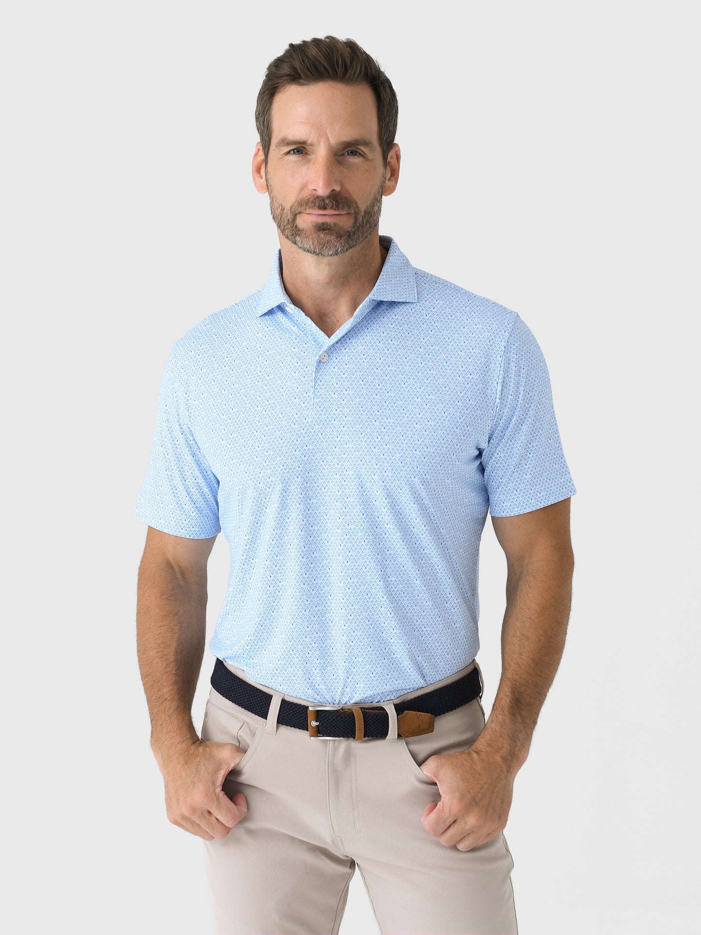 Peter Millar Crown Crafted Men's Mariposa Performance Jersey Polo - Saint Bernard